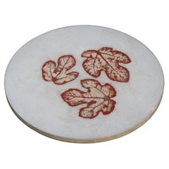 Small Concrete Top with Fig Leaf Imprints