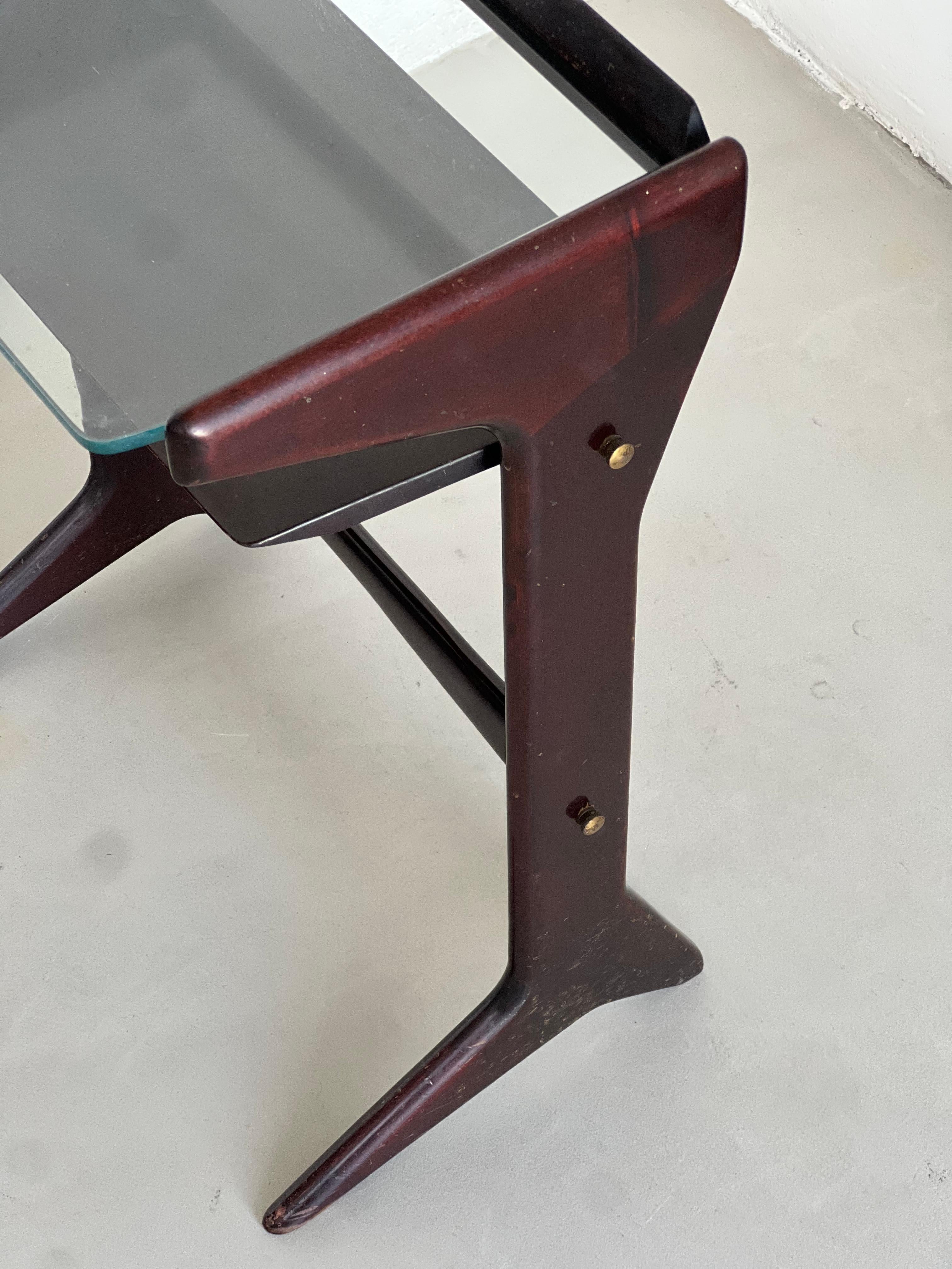 Small console/side table 1950s wood and glass Ico Parisi For Sale 5