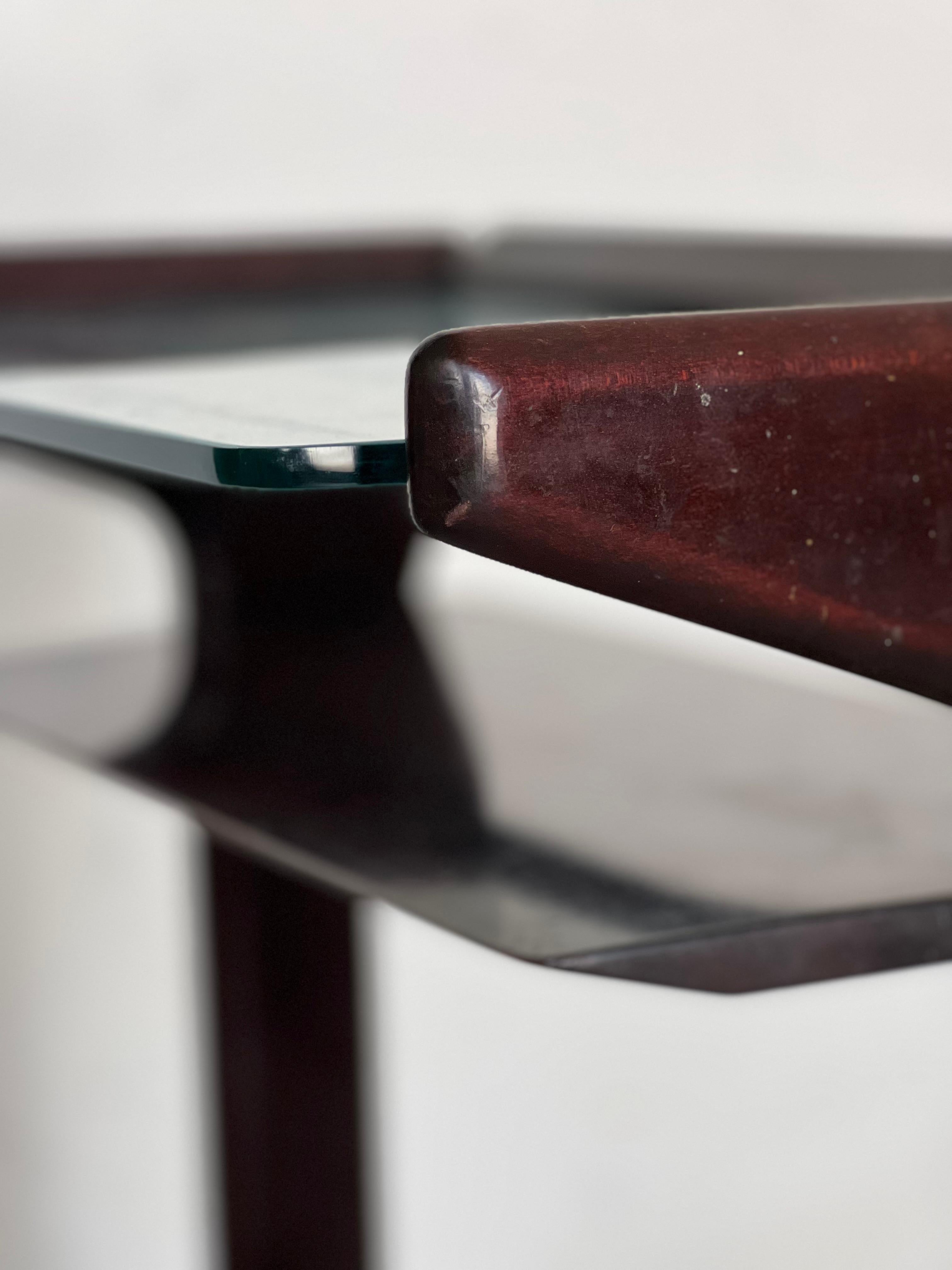 Small console/side table 1950s wood and glass Ico Parisi For Sale 6