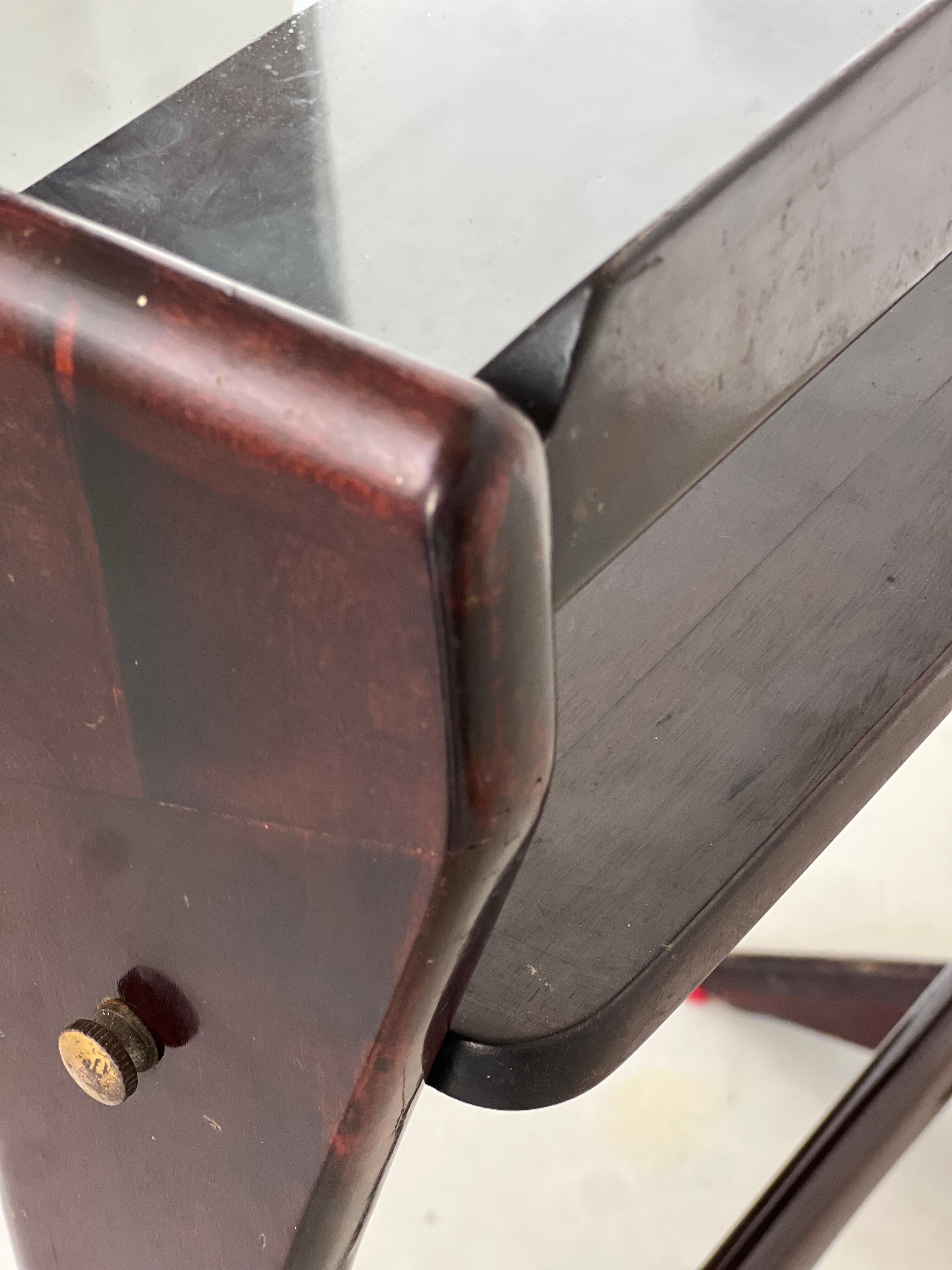 Small console/side table 1950s wood and glass Ico Parisi For Sale 9