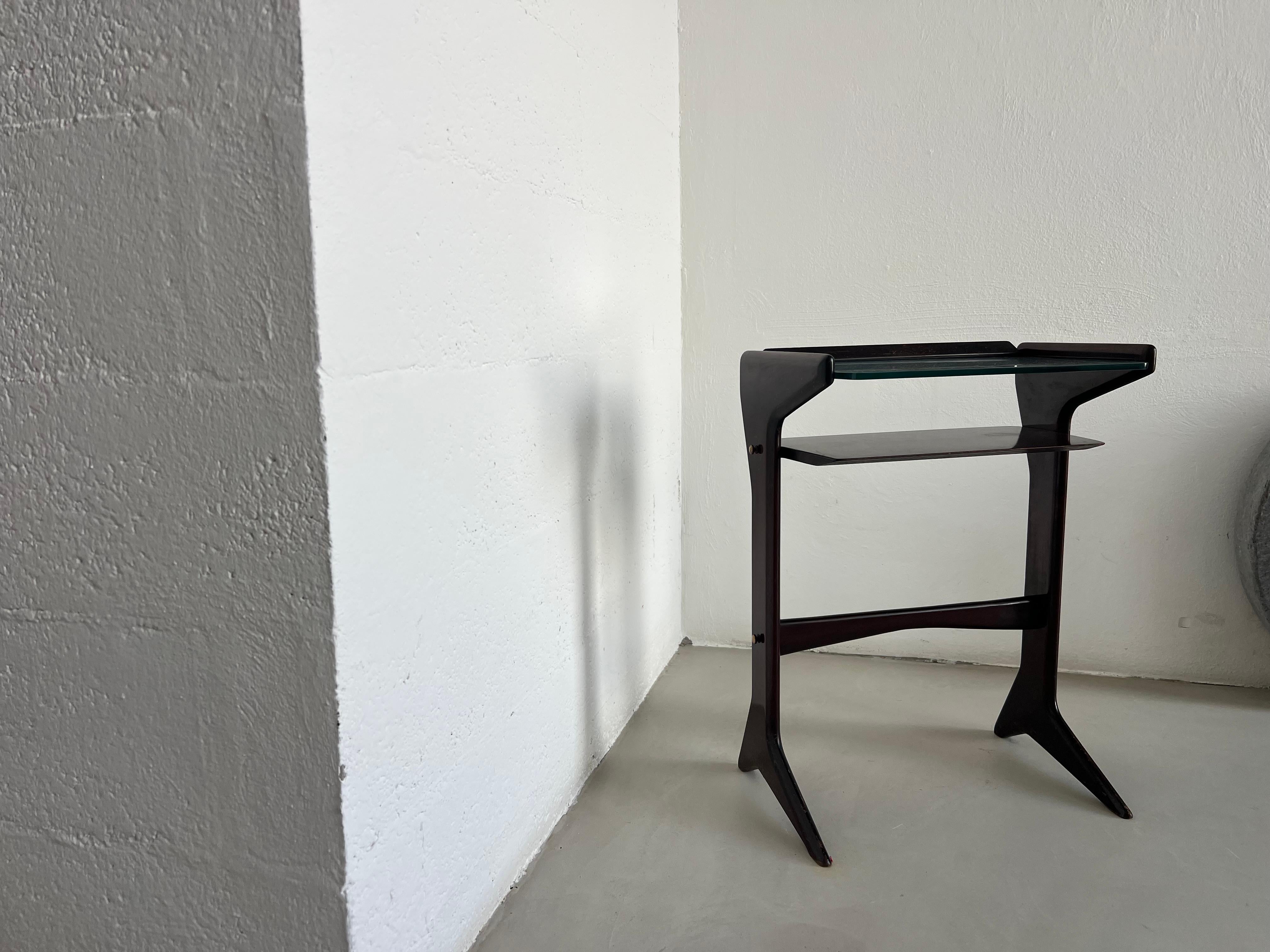Italian Small console/side table 1950s wood and glass Ico Parisi For Sale