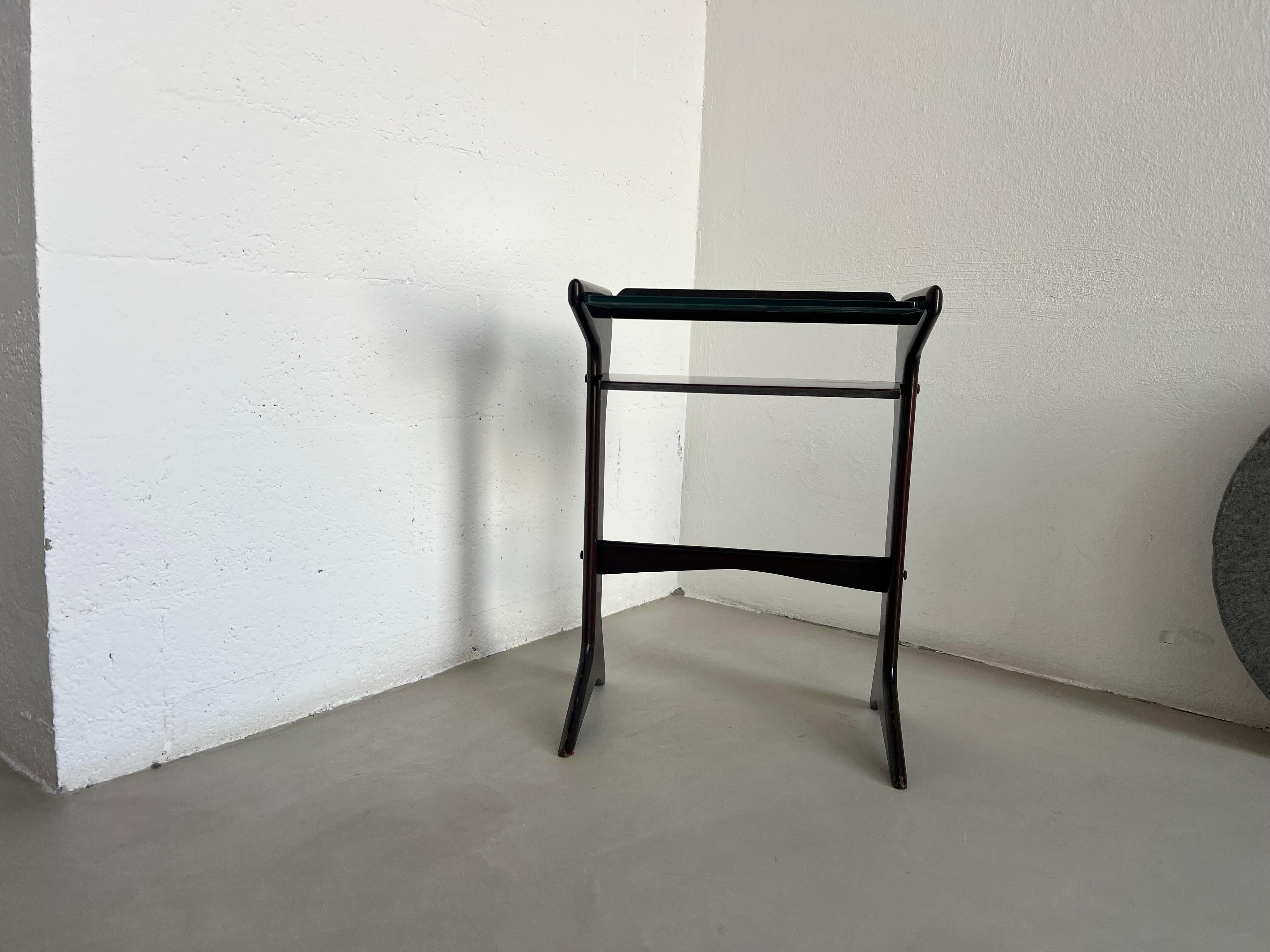 Small console/side table 1950s wood and glass Ico Parisi In Good Condition For Sale In Milano, IT