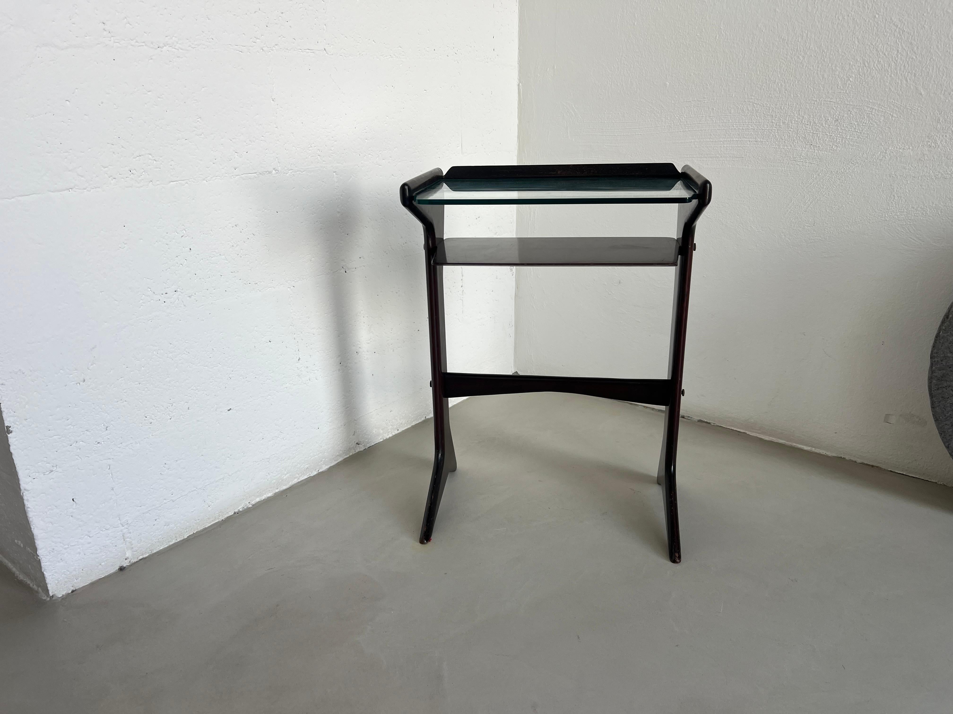 Mid-20th Century Small console/side table 1950s wood and glass Ico Parisi For Sale