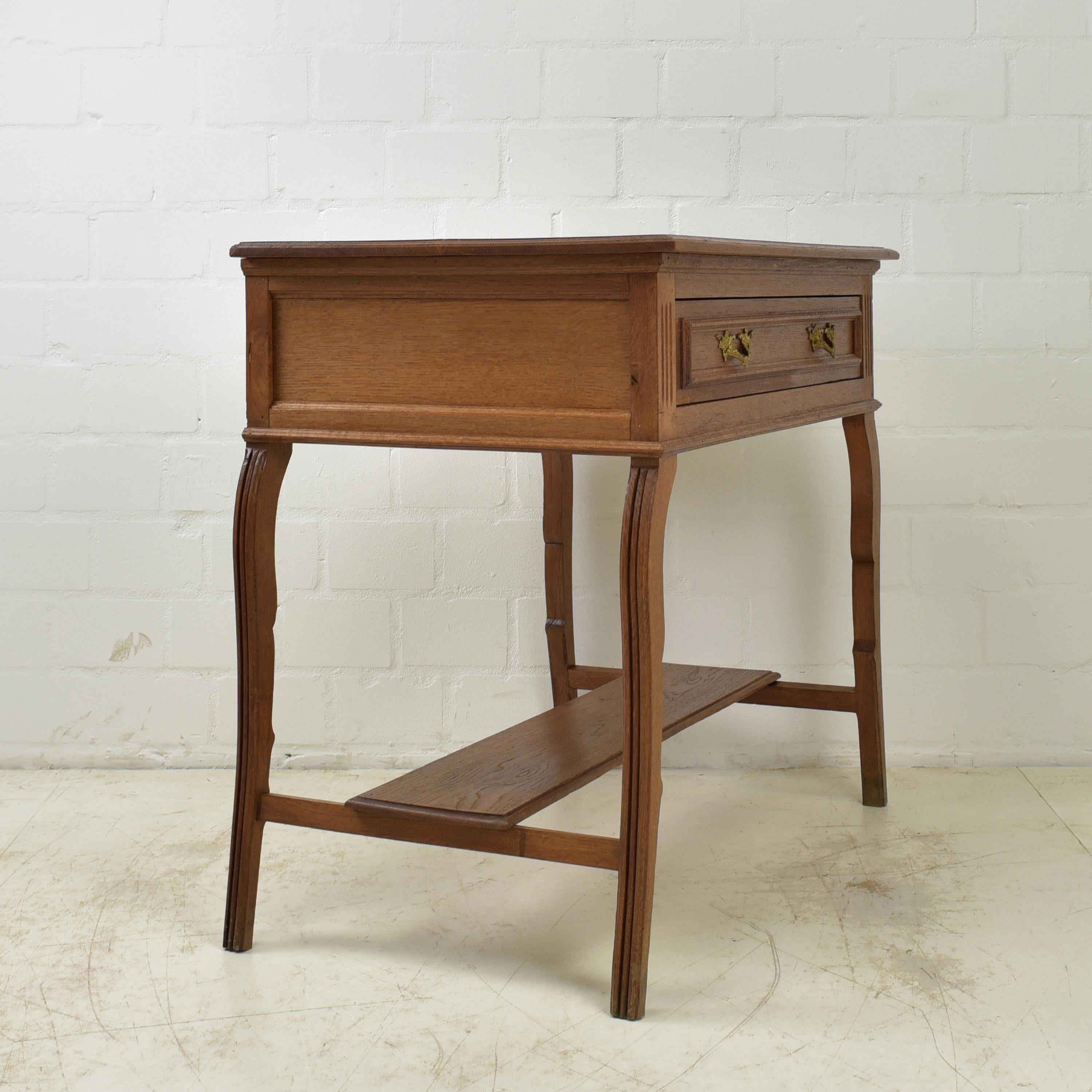 Small Console Table / Side Cabinet / Wall Table in Solid Oak, 1920 6