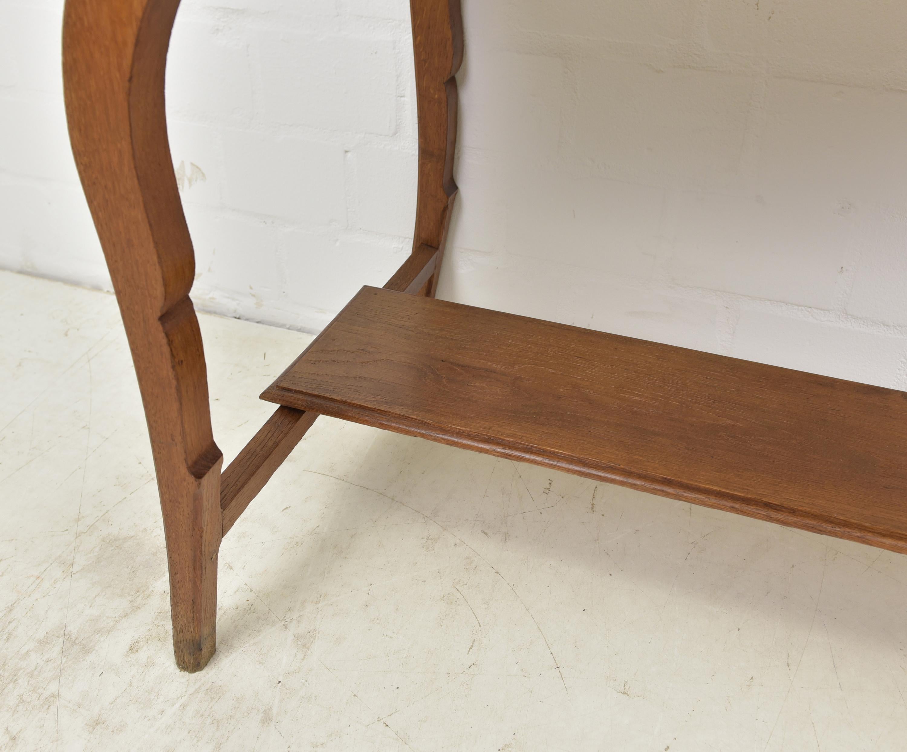 20th Century Small Console Table / Side Cabinet / Wall Table in Solid Oak, 1920 For Sale