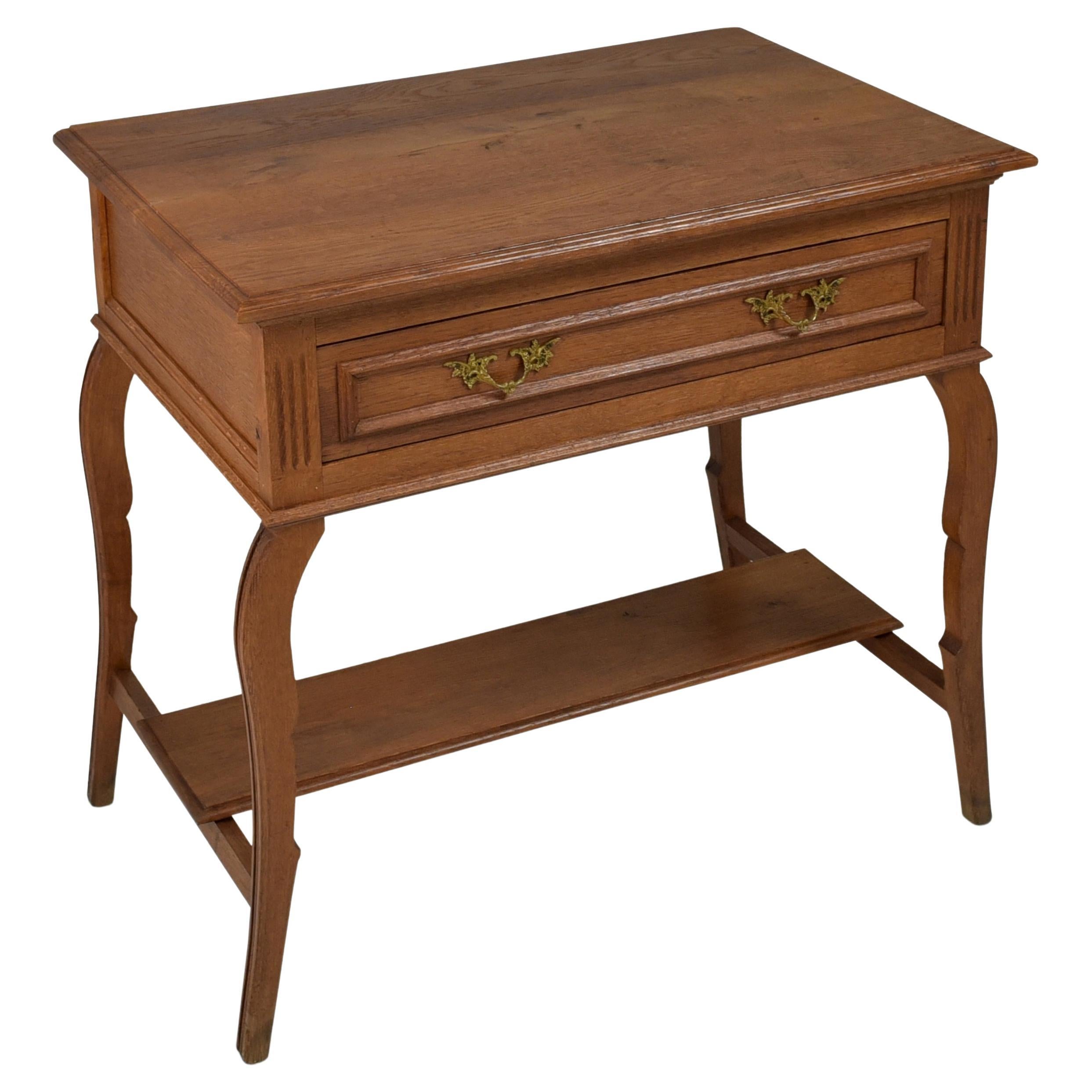Small Console Table / Side Cabinet / Wall Table in Solid Oak, 1920