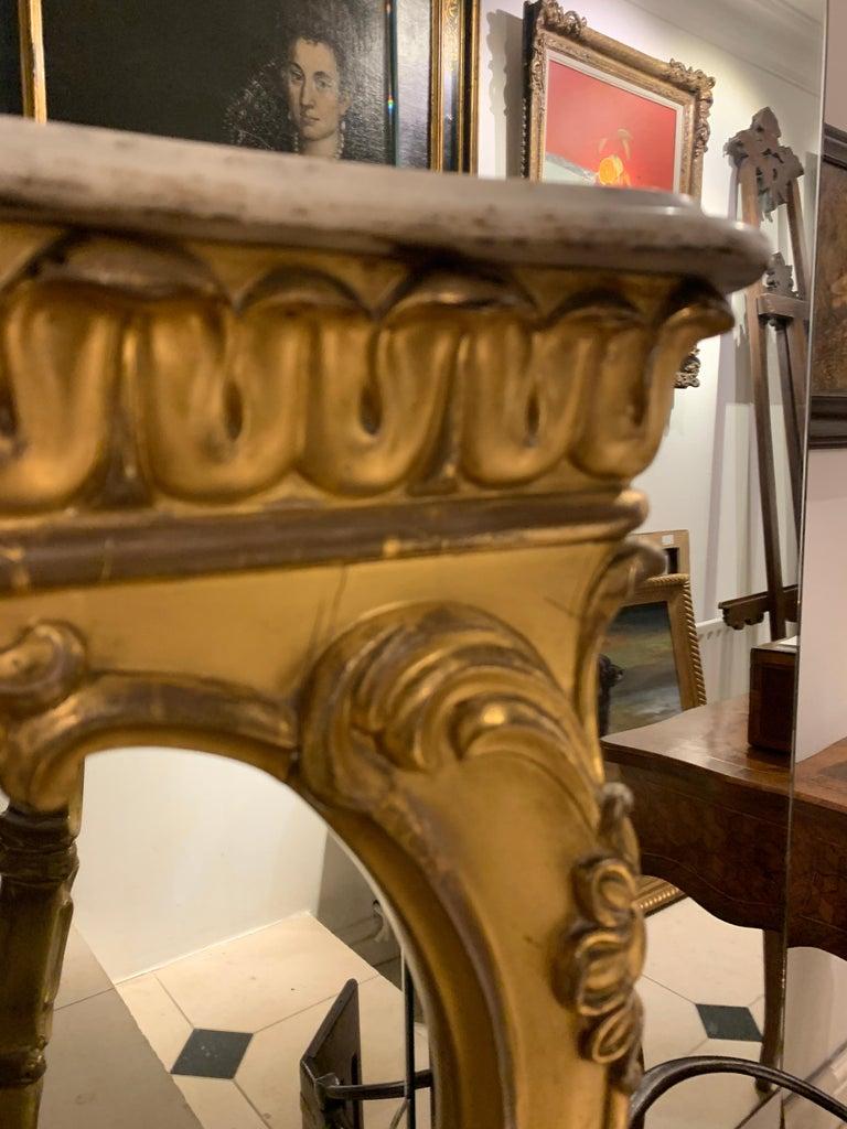 Small Console Table with a White Marble Top and Sitting on a Mahogany Base In Good Condition For Sale In Lincoln, GB