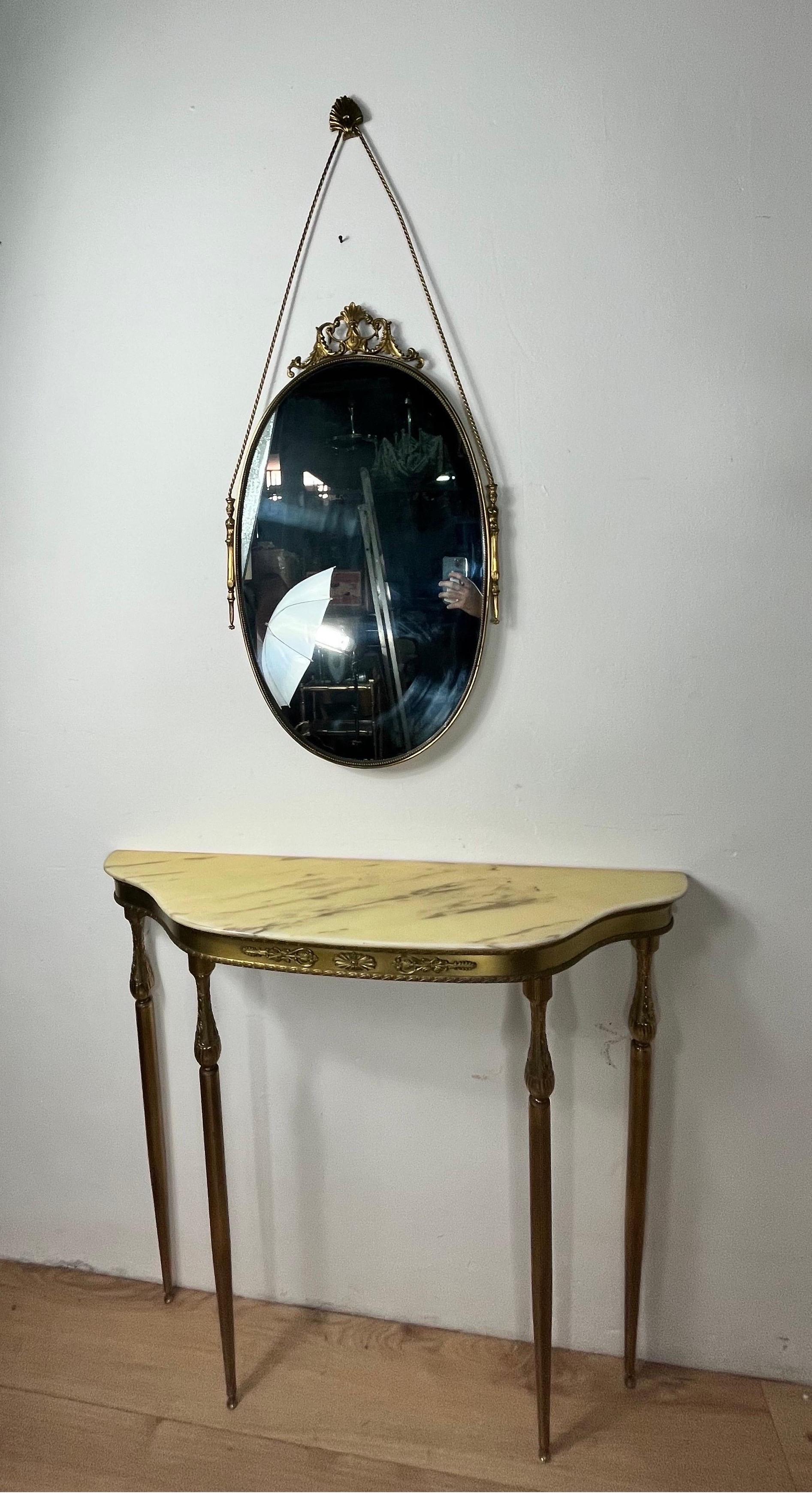 Small Console with Brass Mirror For Sale 6
