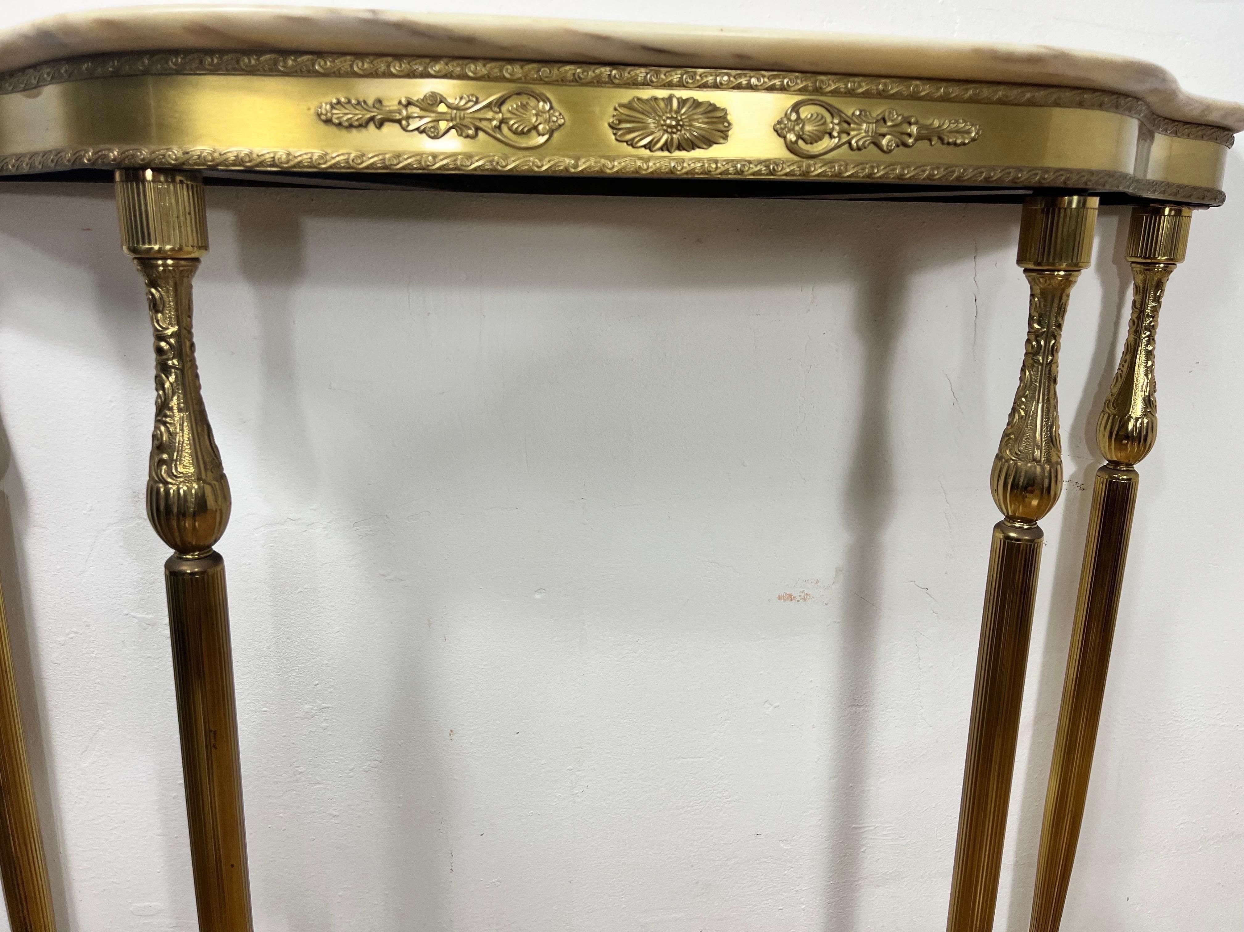 Small Console with Brass Mirror For Sale 2