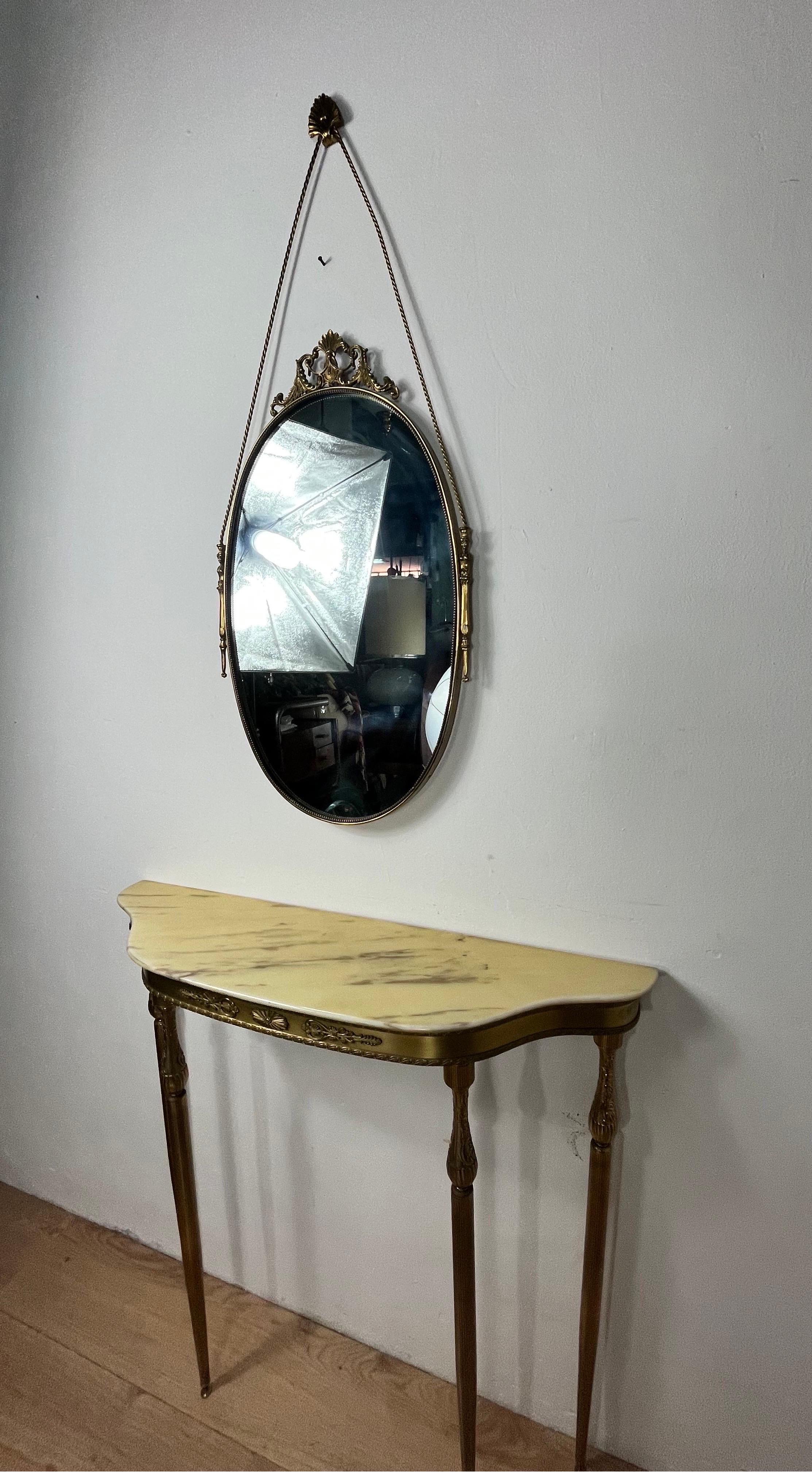 Small Console with Brass Mirror For Sale 4