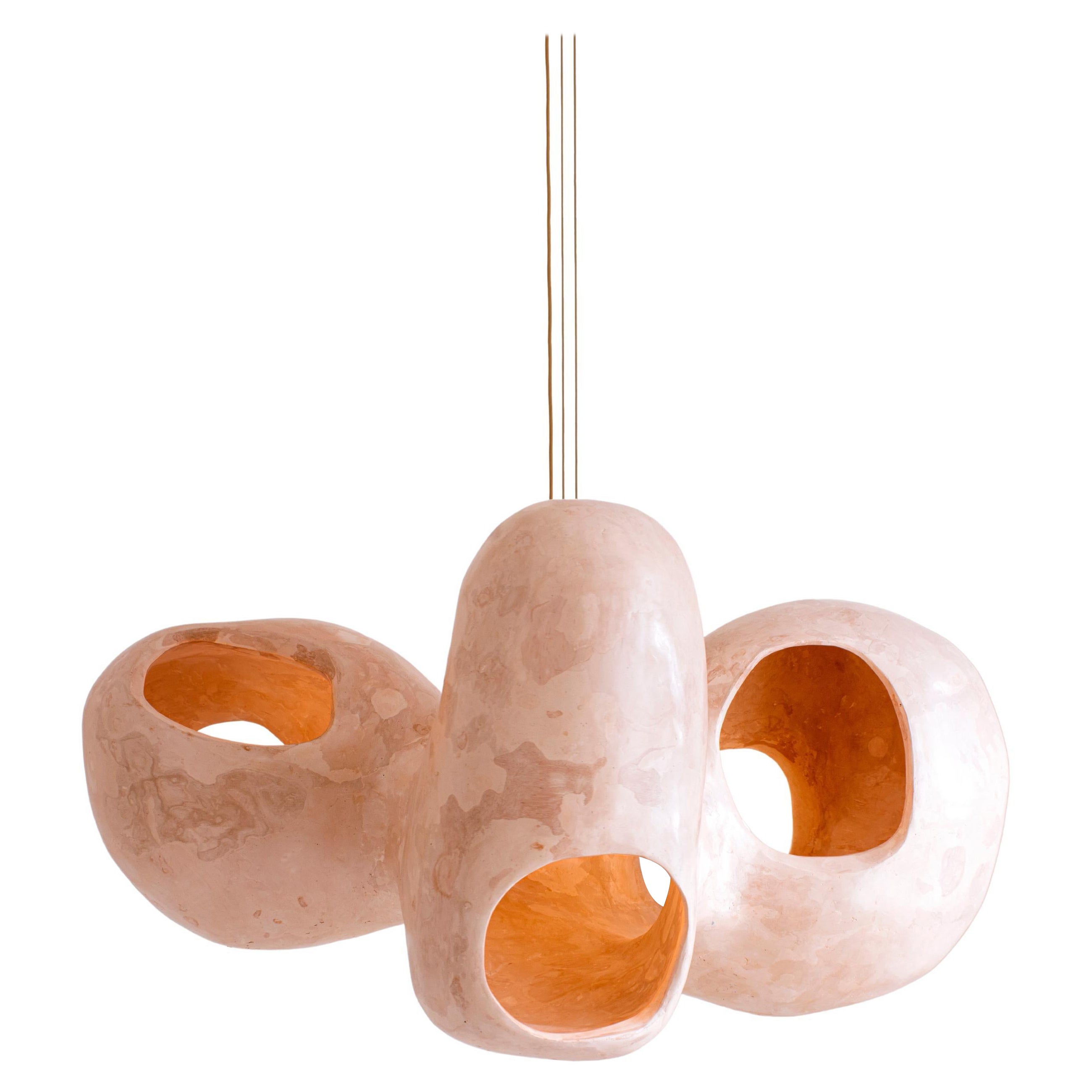 Petit Lustre Contemporain, Lampe Sculpturale, Design Collective "Bosei"