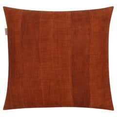 Petite housse de coussin contemporaine marron foncé-rouge - tissée à la main au Mali