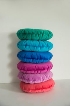 Small Contemporary Magenta Pink Velvet Pillow, Vintola Studio, Europe.