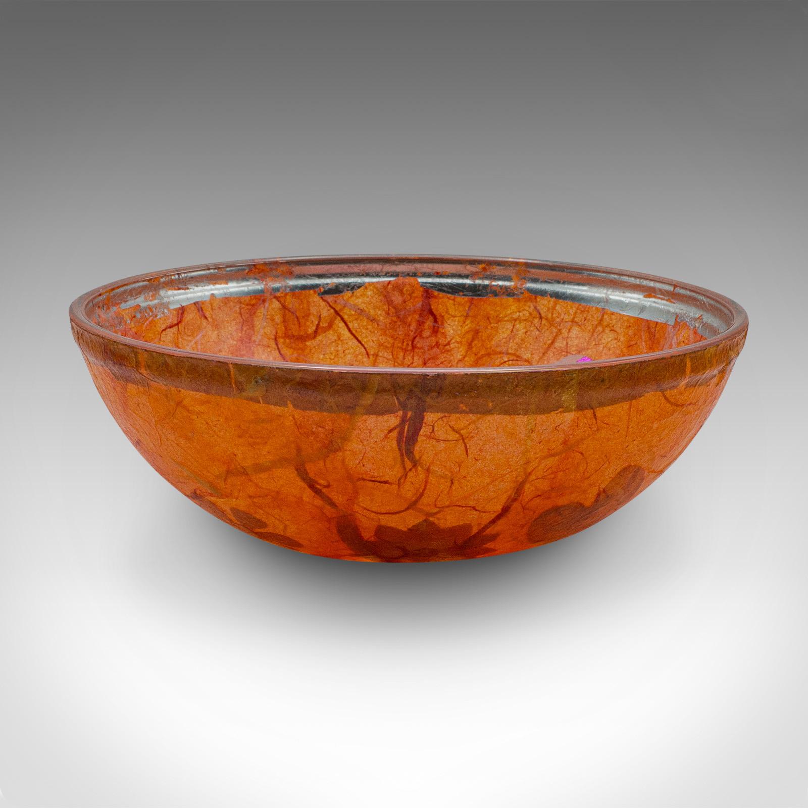 British Small Contemporary Pot Pourri Dish, English, Art Glass, Decorative Fruit Bowl For Sale