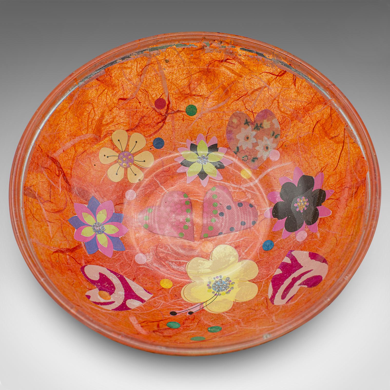 Small Contemporary Pot Pourri Dish, English, Art Glass, Decorative Fruit Bowl For Sale 2