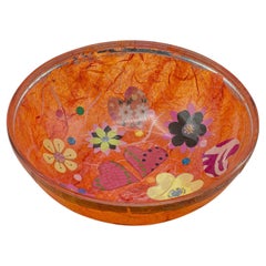 Petit pot pourri contemporain, anglais, verre d'art, coupe à fruits décorative