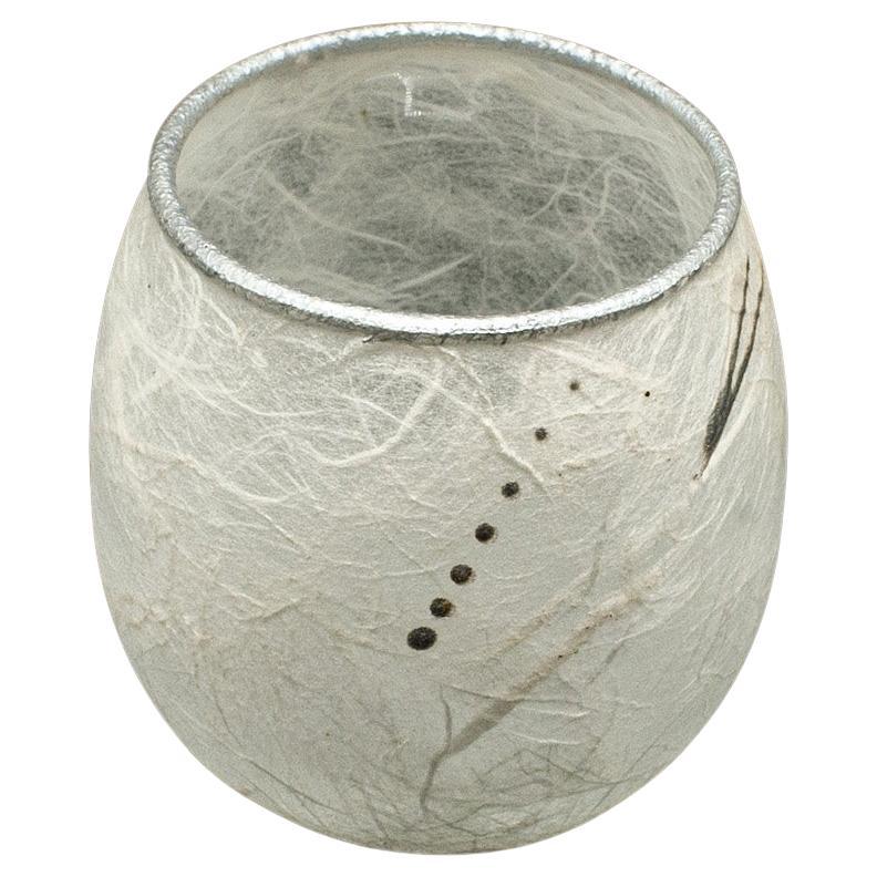 Small Contemporary Tea Light Jar, English, Art Glass, Candle Votive, Posy Vase