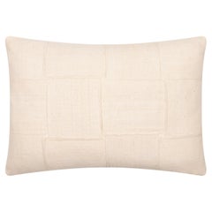 Small Contemporary White Cushion Cover, Handwoven in Mali