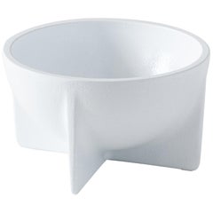 Small Contemporary White Standing Bowl by Fort Standard, in Stock