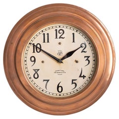 Antike Kupfer-Wanduhr von ''ITR'' International Time Recording Co Ltd