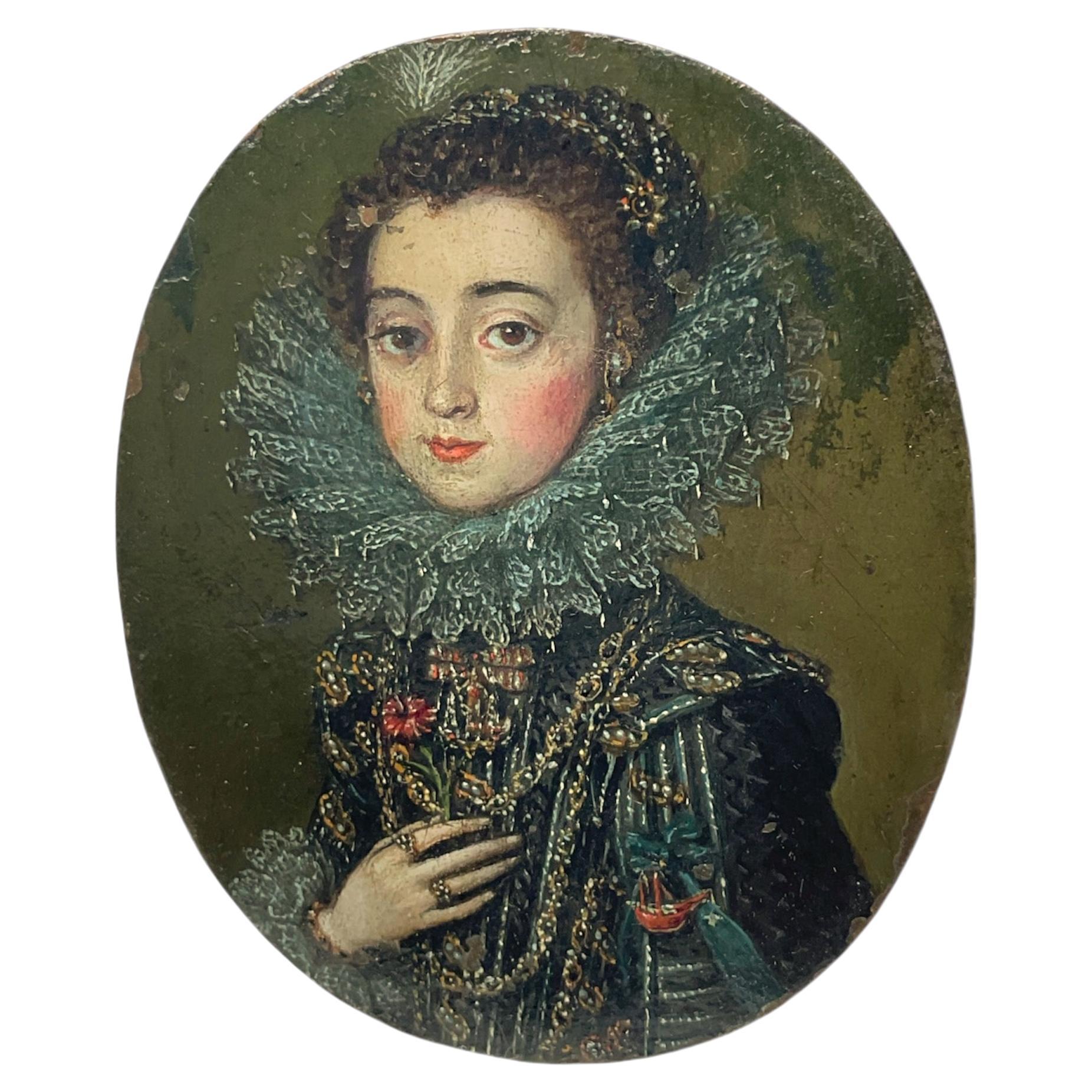 Small Copper portrait of Isabel Borbón