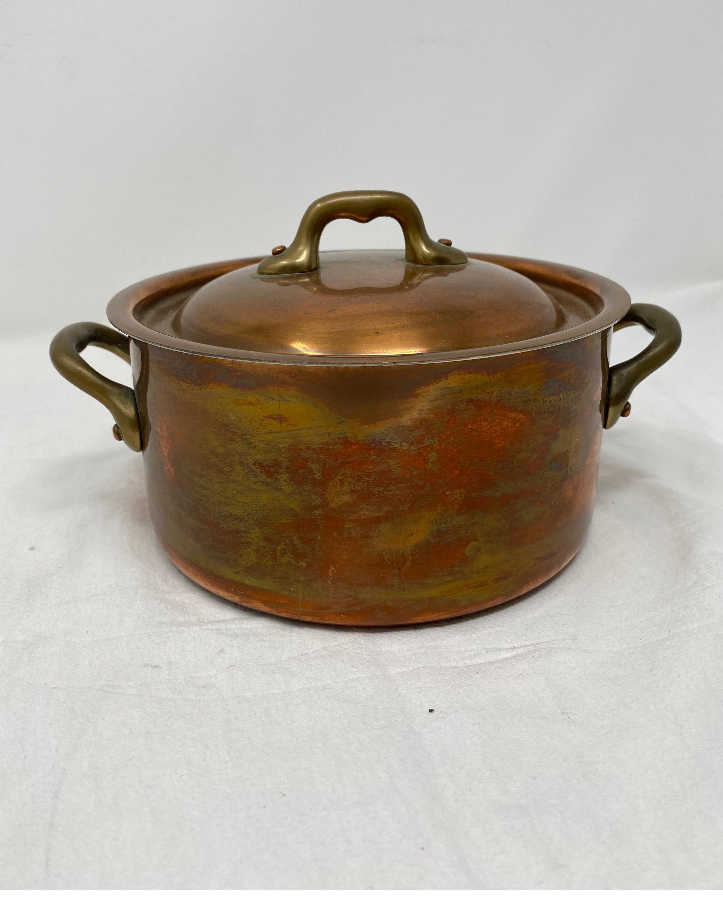 small copper pot with lid