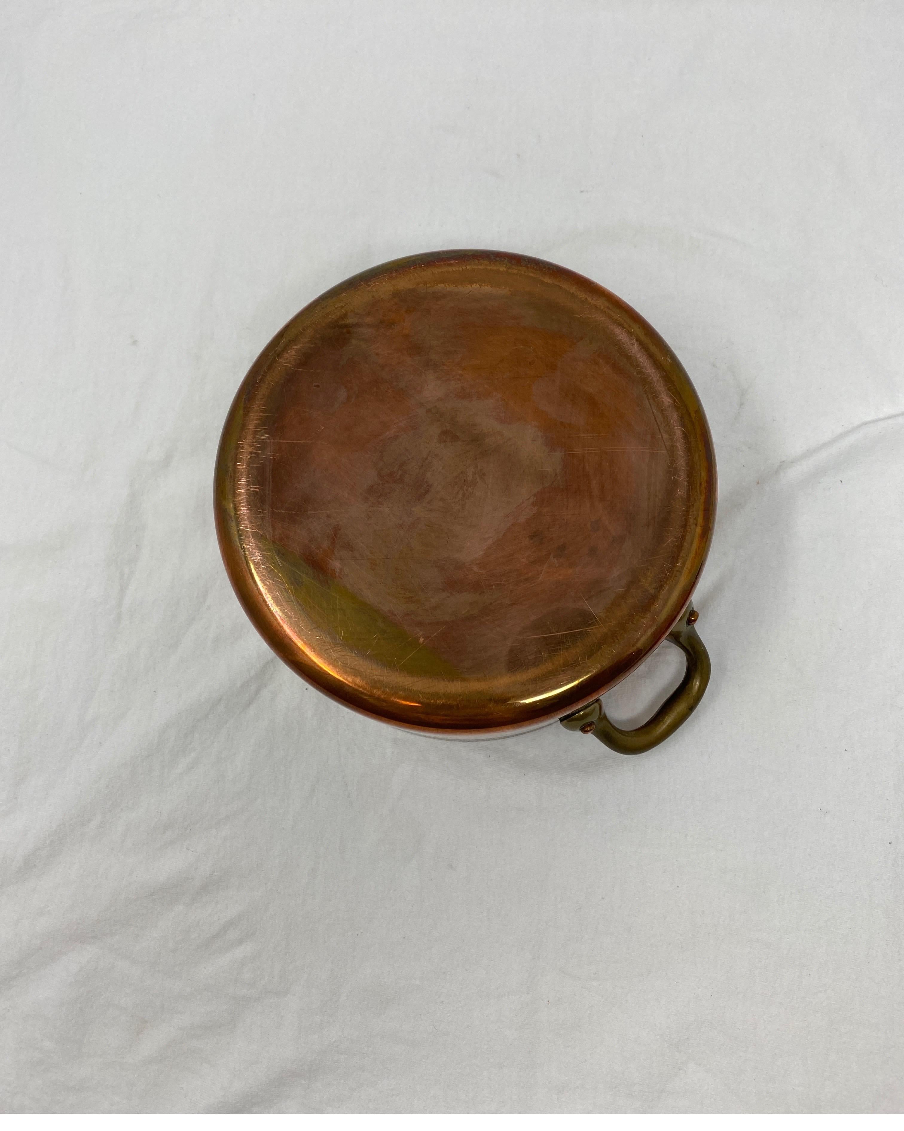 Small Copper Pot with Brass Handles and Lid 1