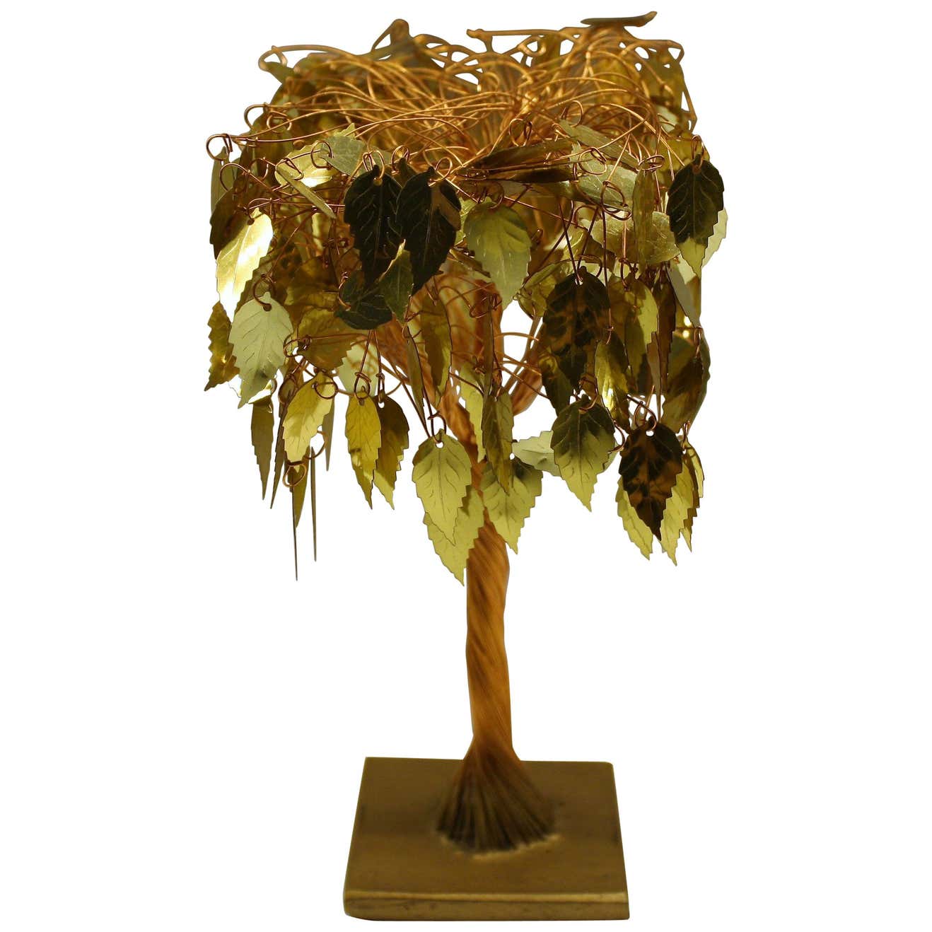 Small Copper Shield Tree Small Copper Tree Sculpture at 1stDibs