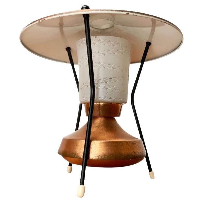 Small Copper Tripod Table Lamp, 1950s