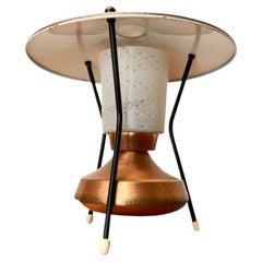 Kleine Kupfer-Dreibein-Tischleuchte, 1950er Jahre