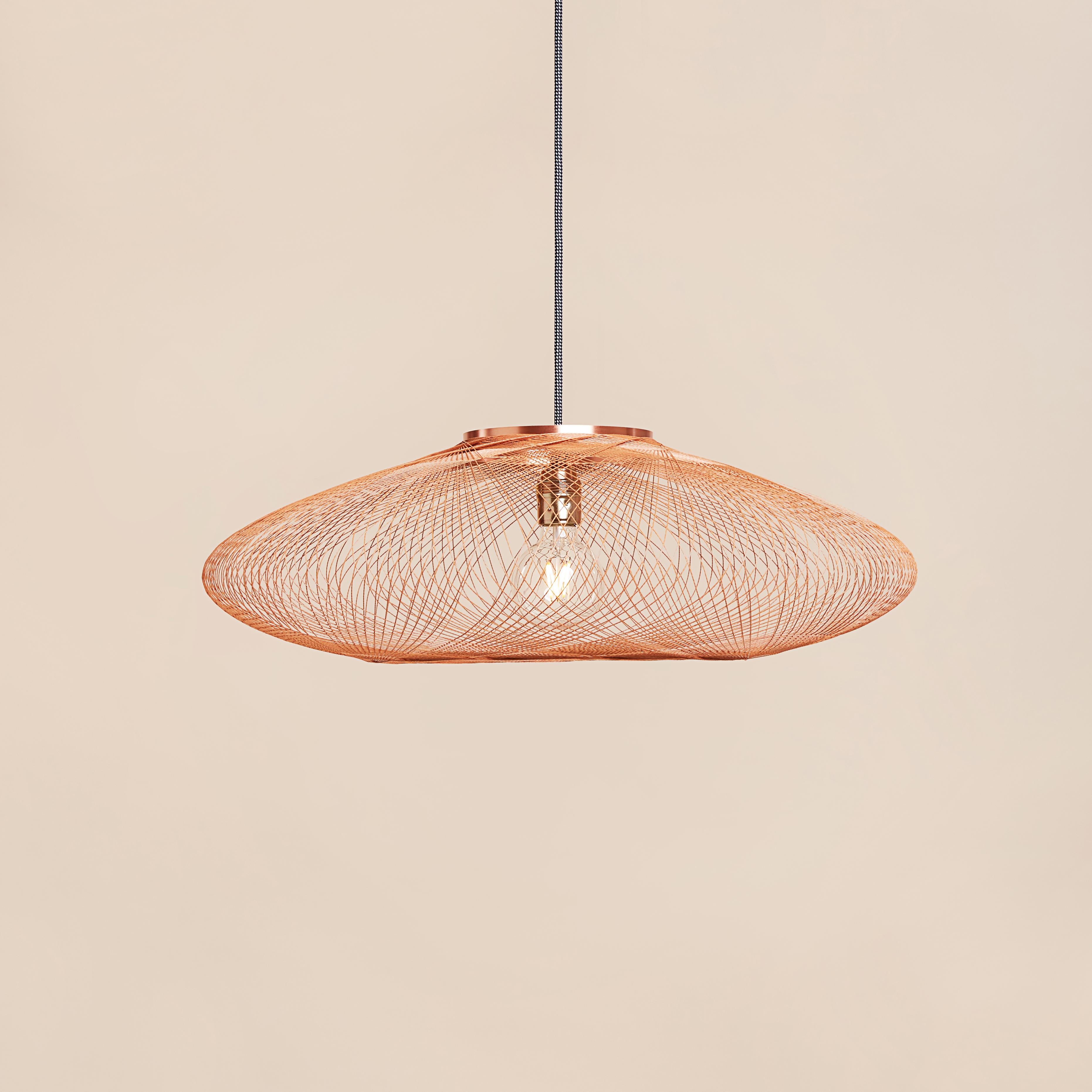 Contemporary Small Copper UFO Pendant Lamp by Atelier Robotiq For Sale