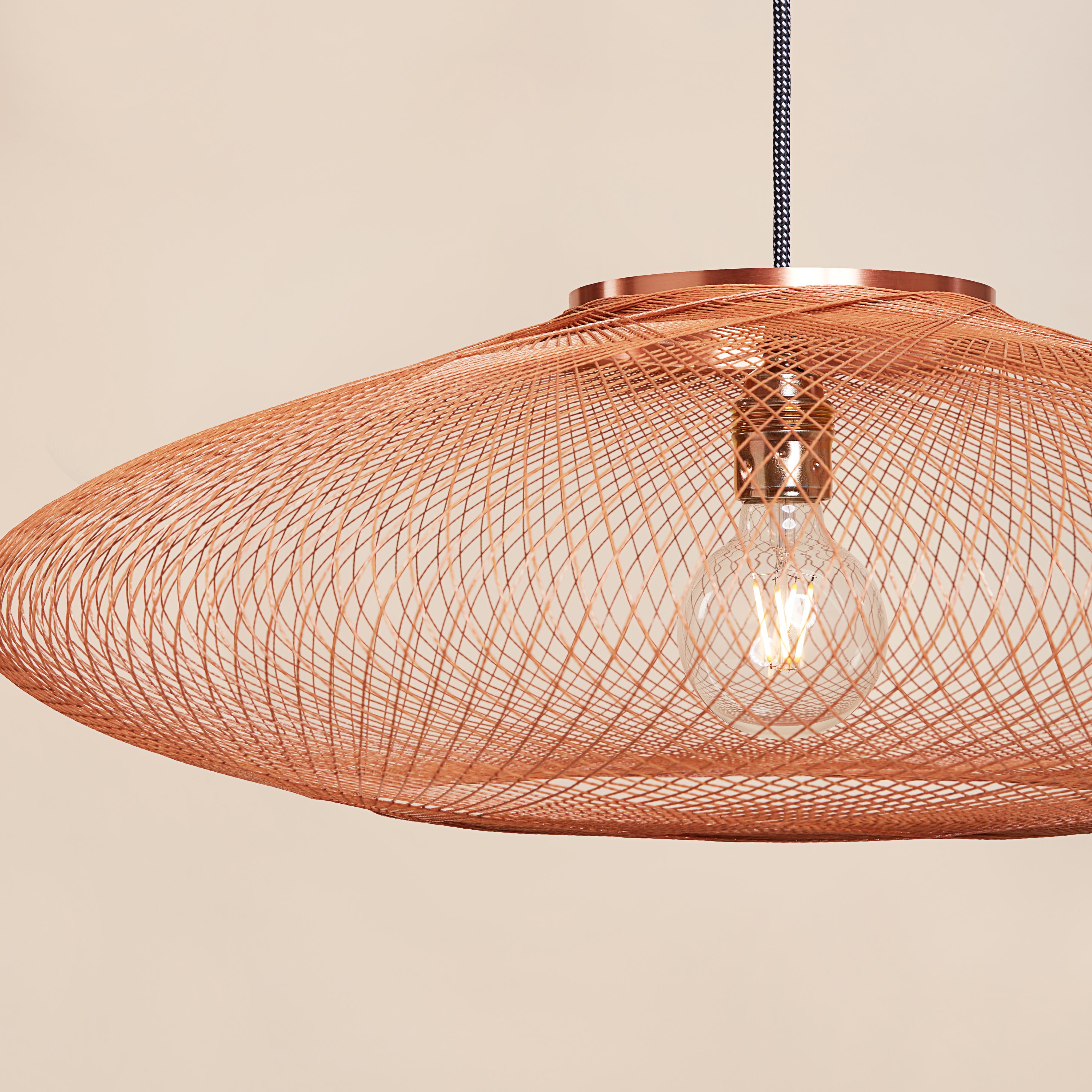 Small Copper UFO Pendant Lamp by Atelier Robotiq For Sale 1