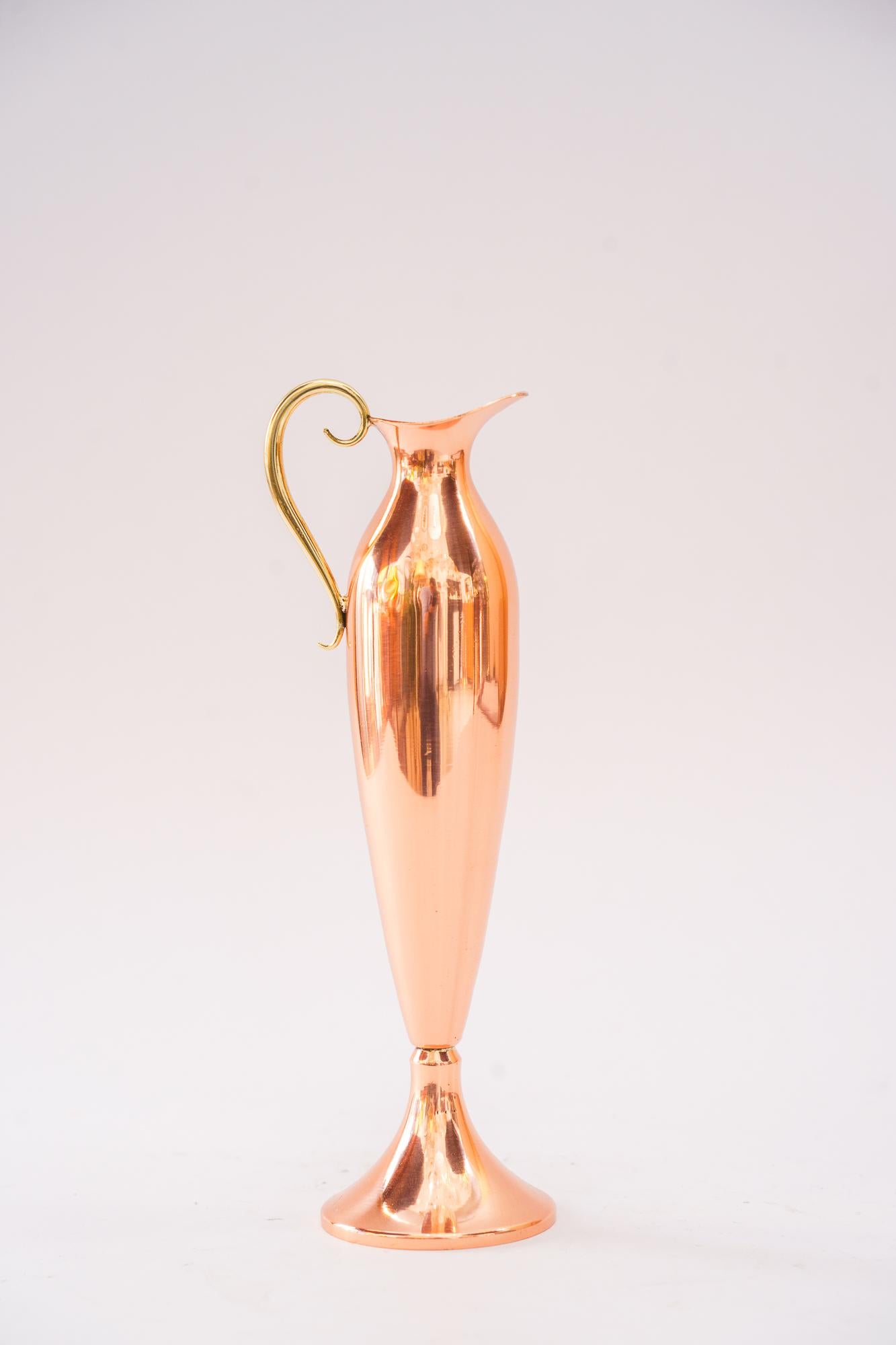 Mid-Century Modern Small copper vase vienna around 1950s For Sale