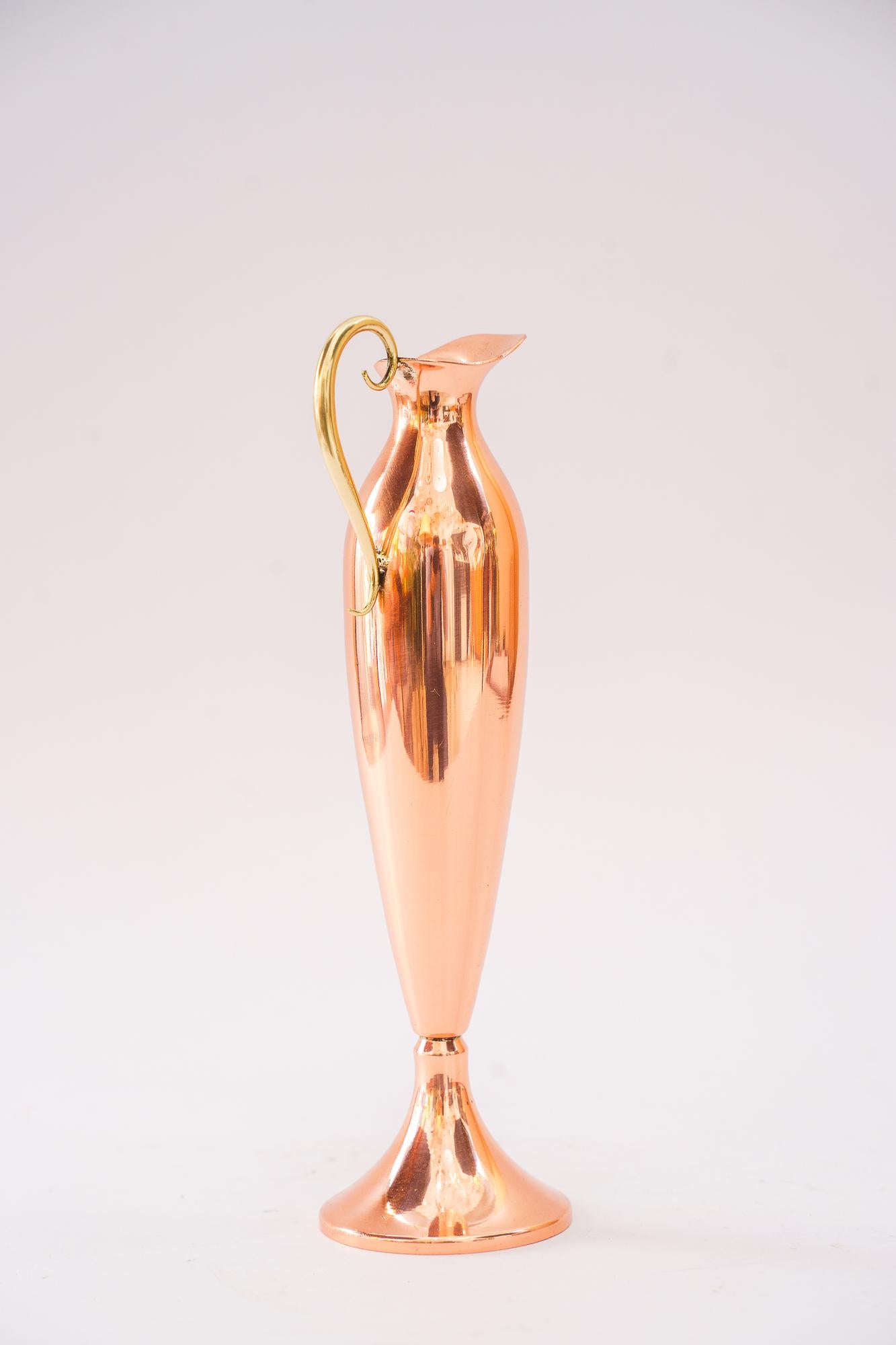 Austrian Small copper vase vienna around 1950s For Sale