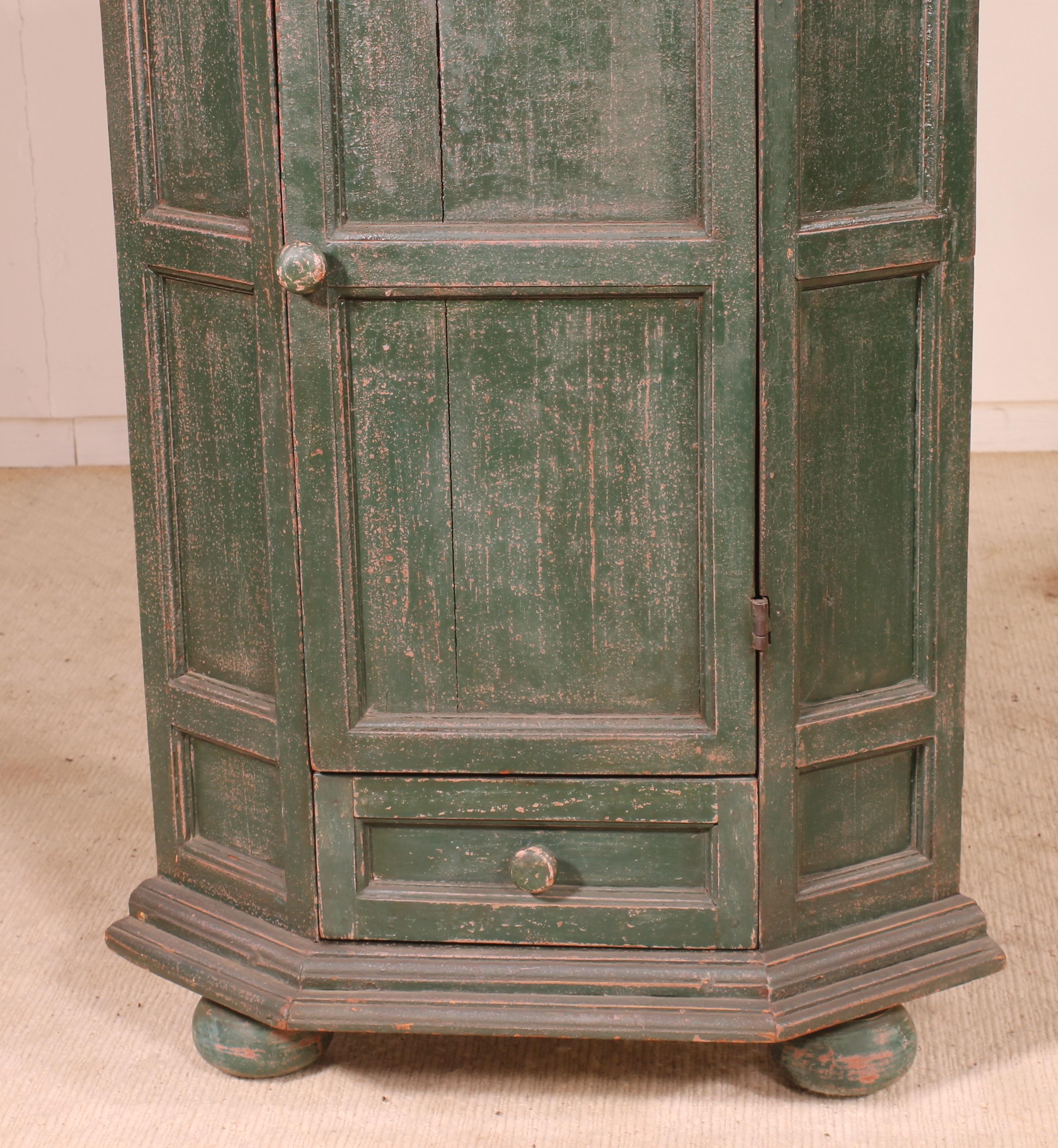 Paint Small Corner Cupboard Polychrome from Italy
