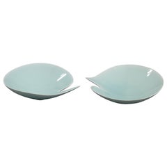 Small Couple of Bowls in Celadon by Japanese Artist