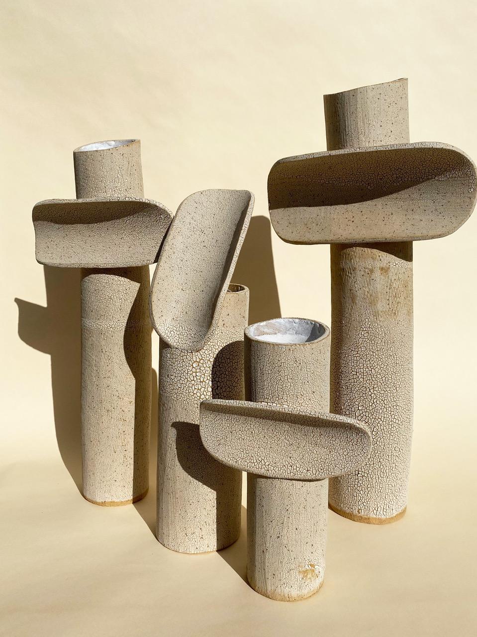 Contemporary Small Crackled Totem by Olivia Cognet