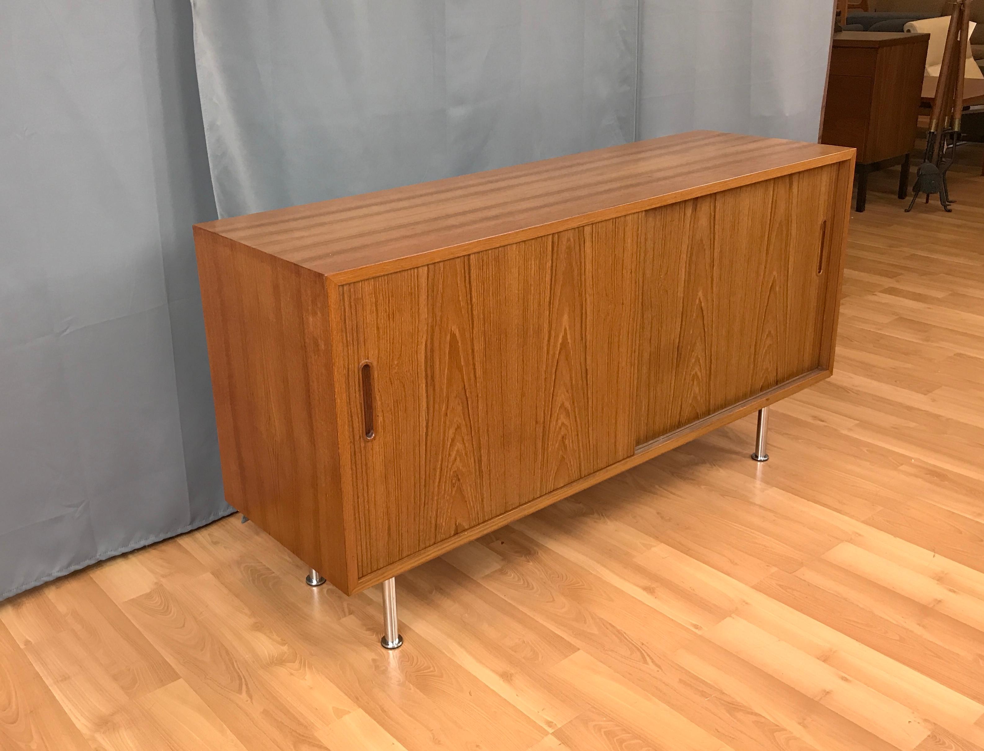 Scandinavian Modern Small Credenza or Sideboard in Teak by Paul Hundevad