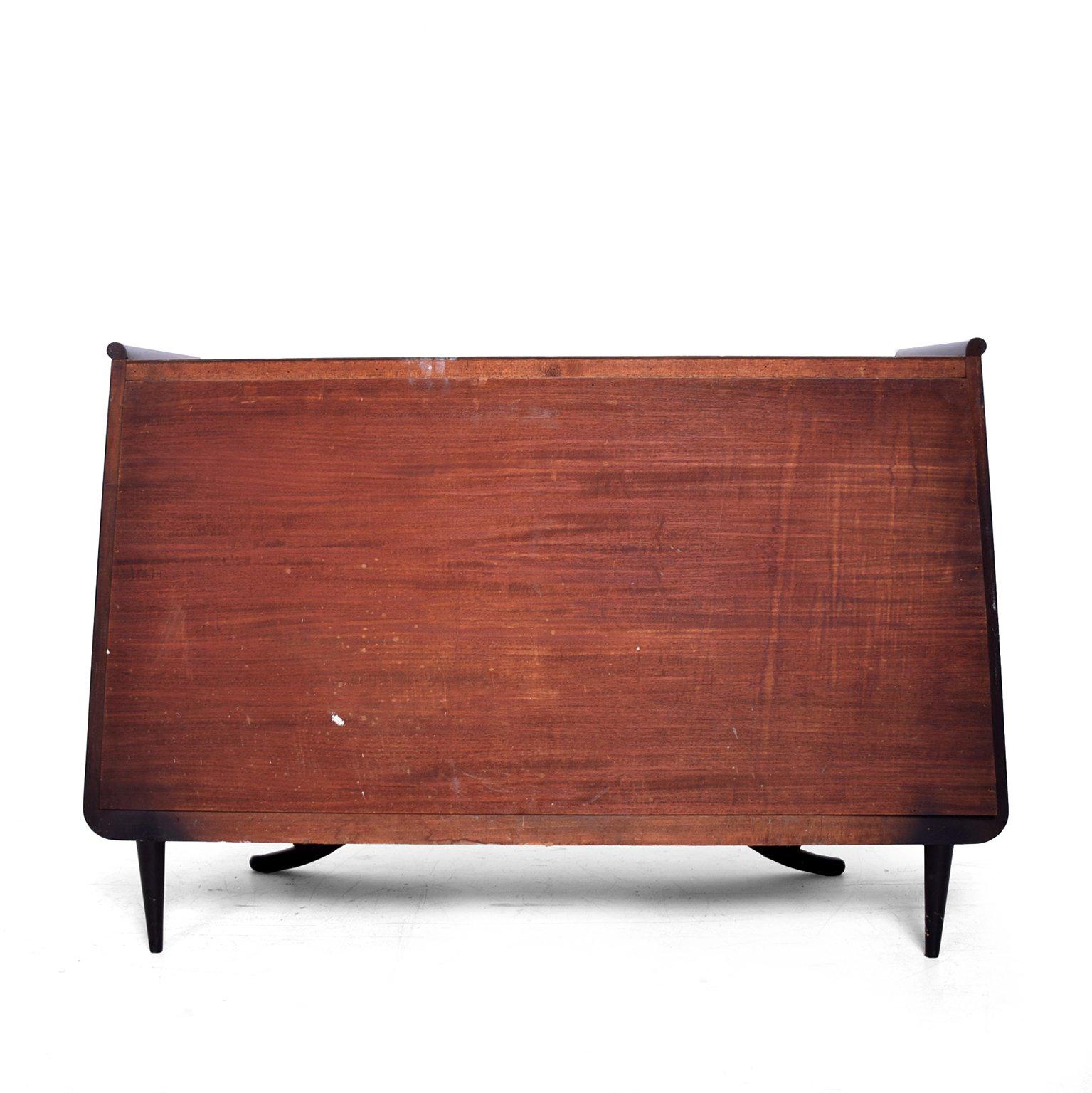 Mid-Century Modern Small Credenza with Glass Doors Attributed to Eugenio Escudero