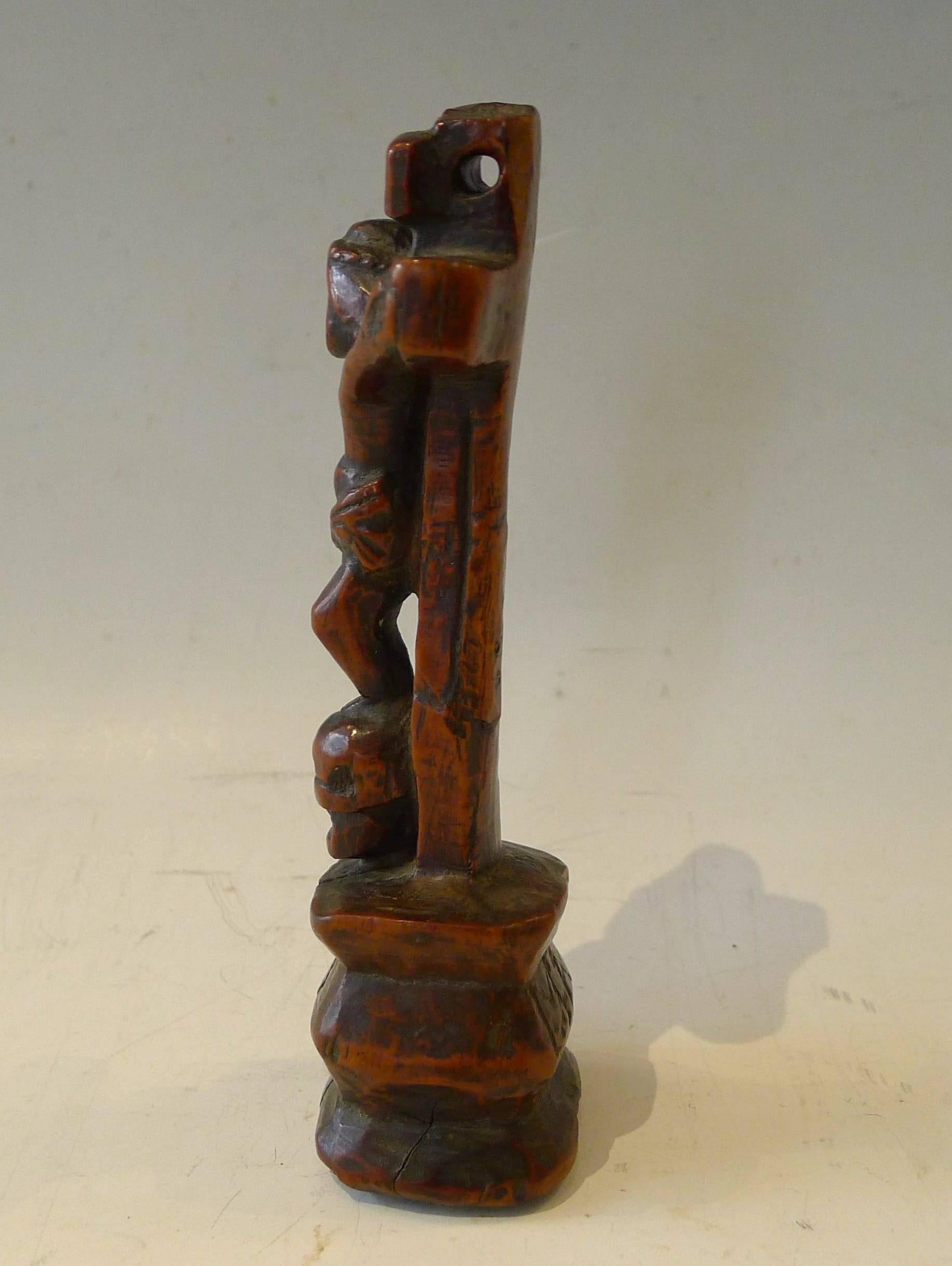 Folk Art Small Cross of the Crucifixion, End of 18th Century For Sale