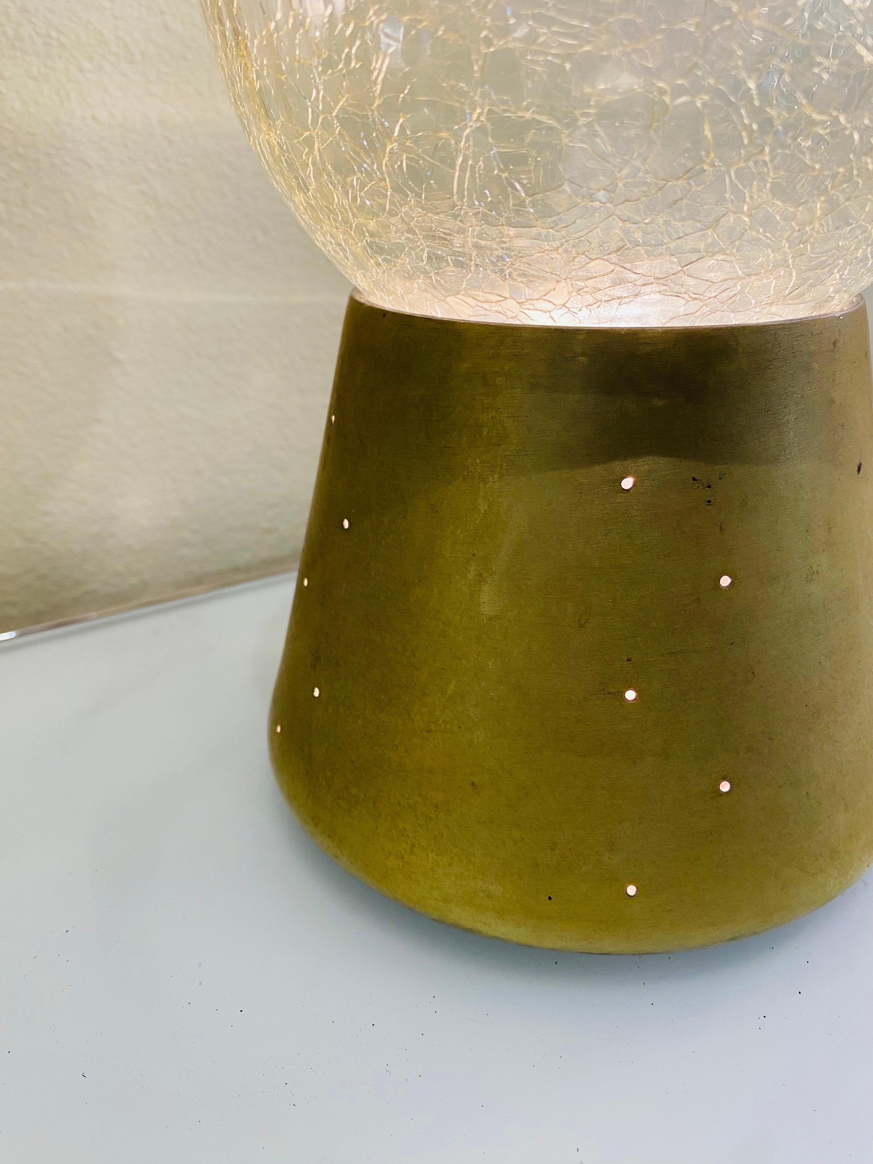 Glass Small Crystal Ball Round Table Lamp For Sale