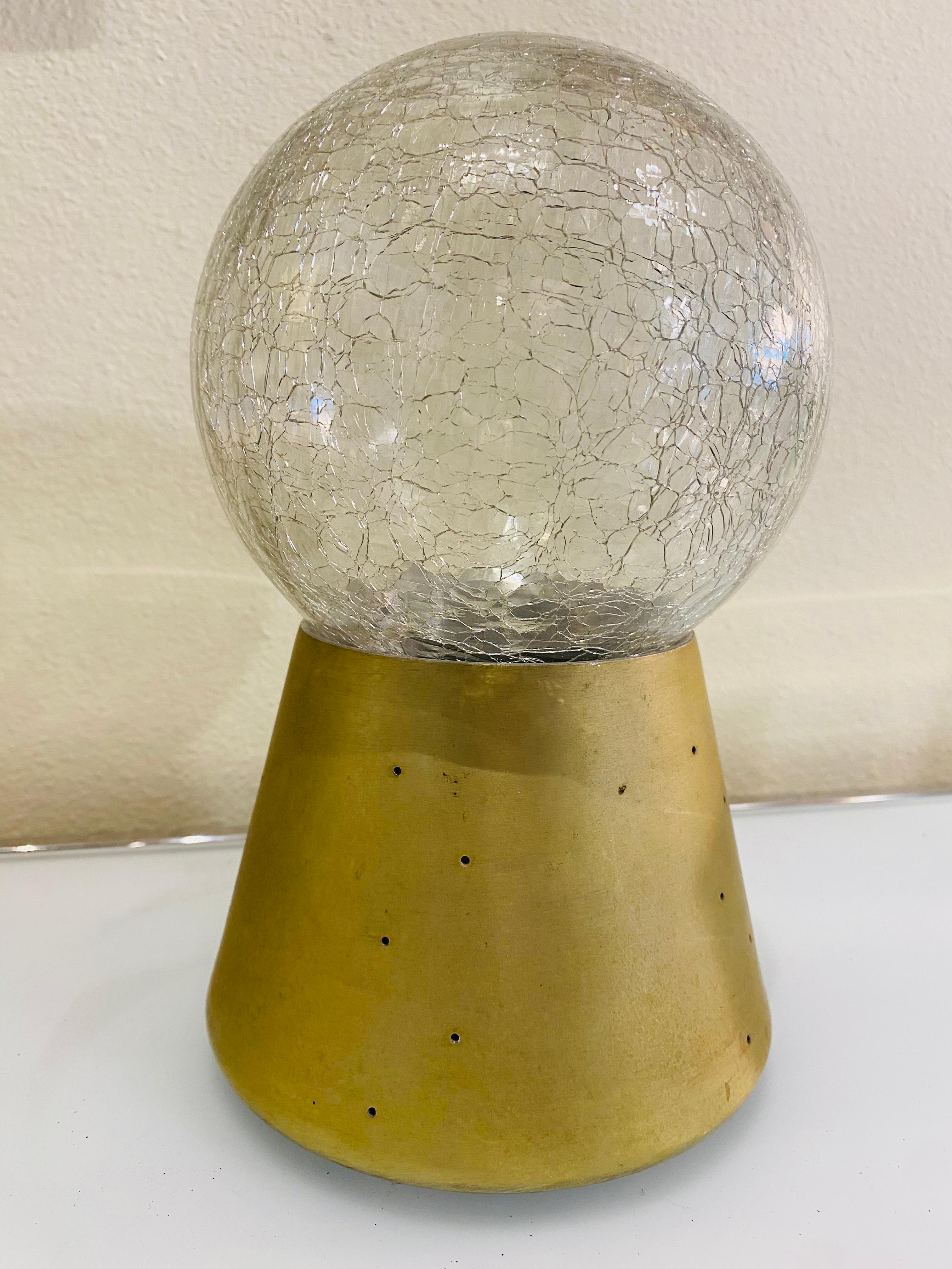 Small Crystal Ball Round Table Lamp For Sale 1
