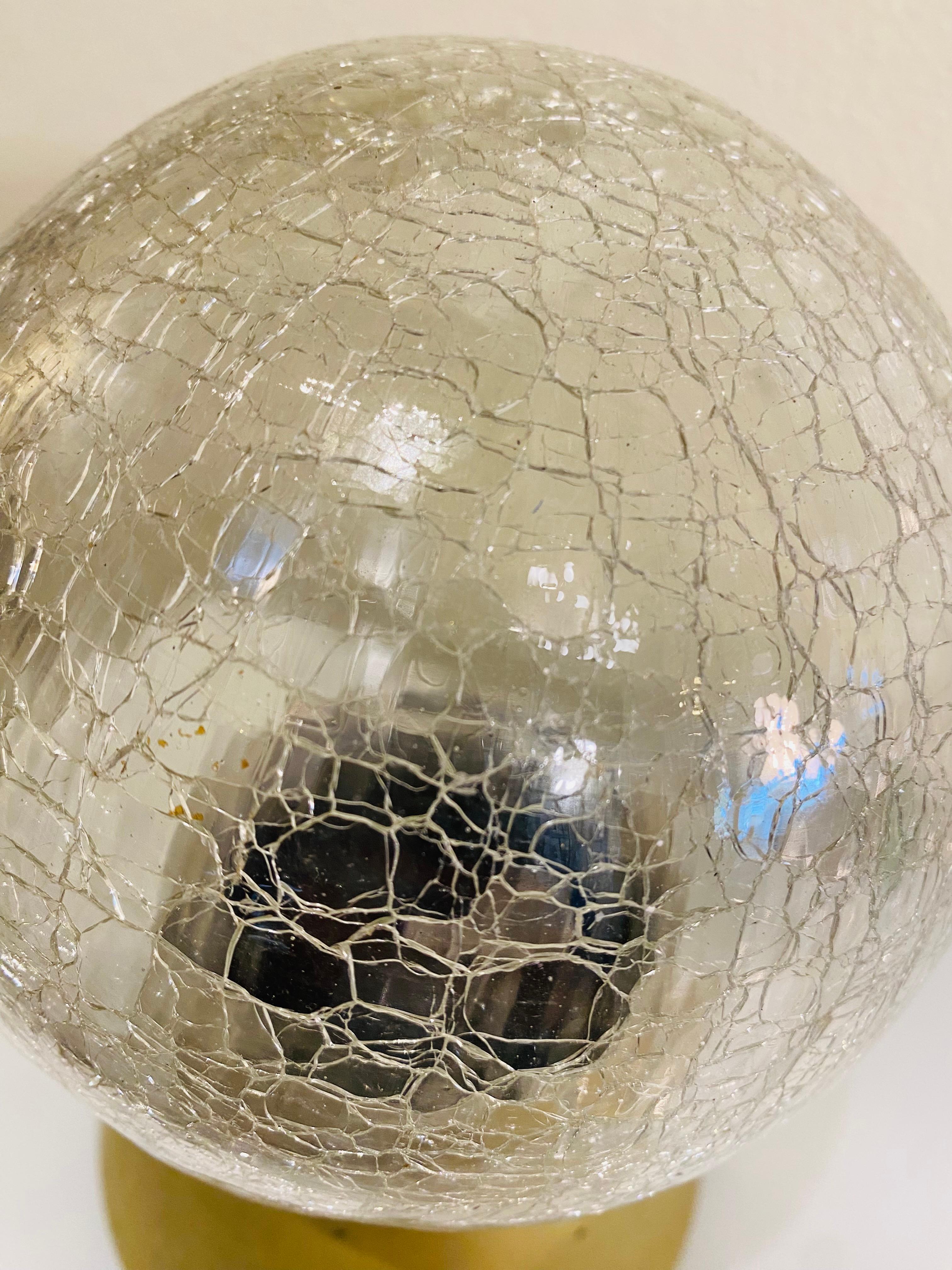 Small Crystal Ball Round Table Lamp For Sale 2