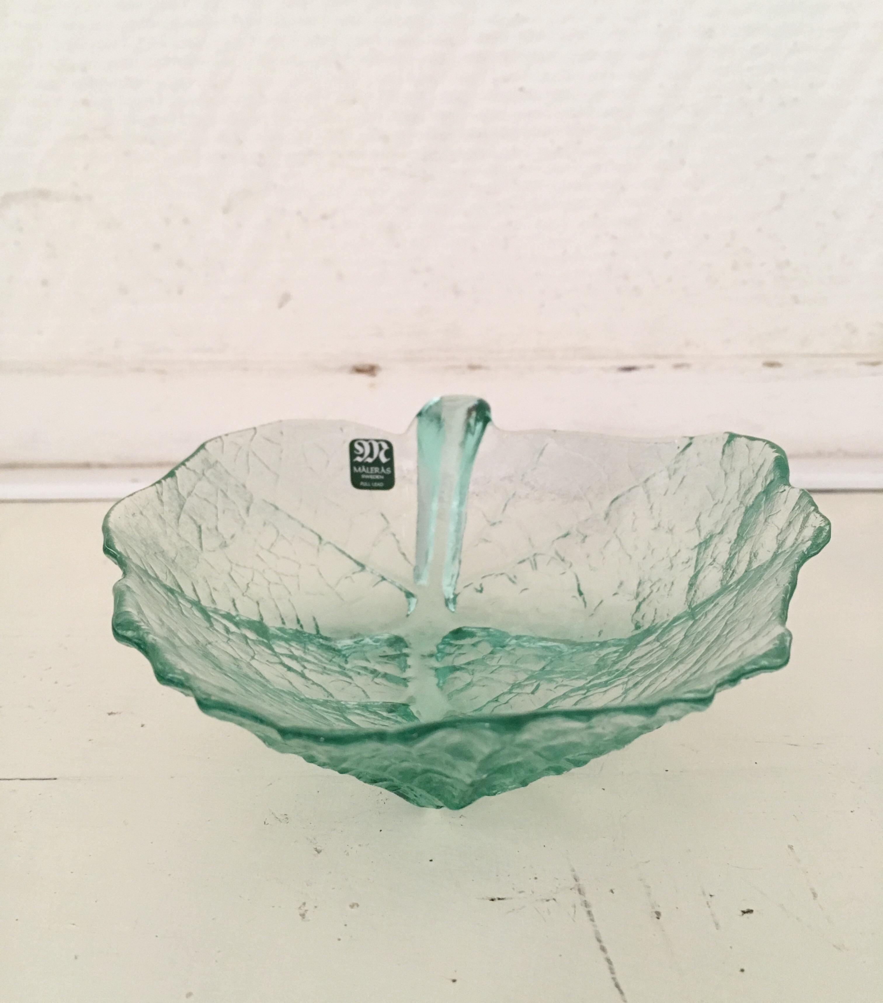Swedish Small Crystal Bowl by Mats Jonasson for Maleras Sweden For Sale