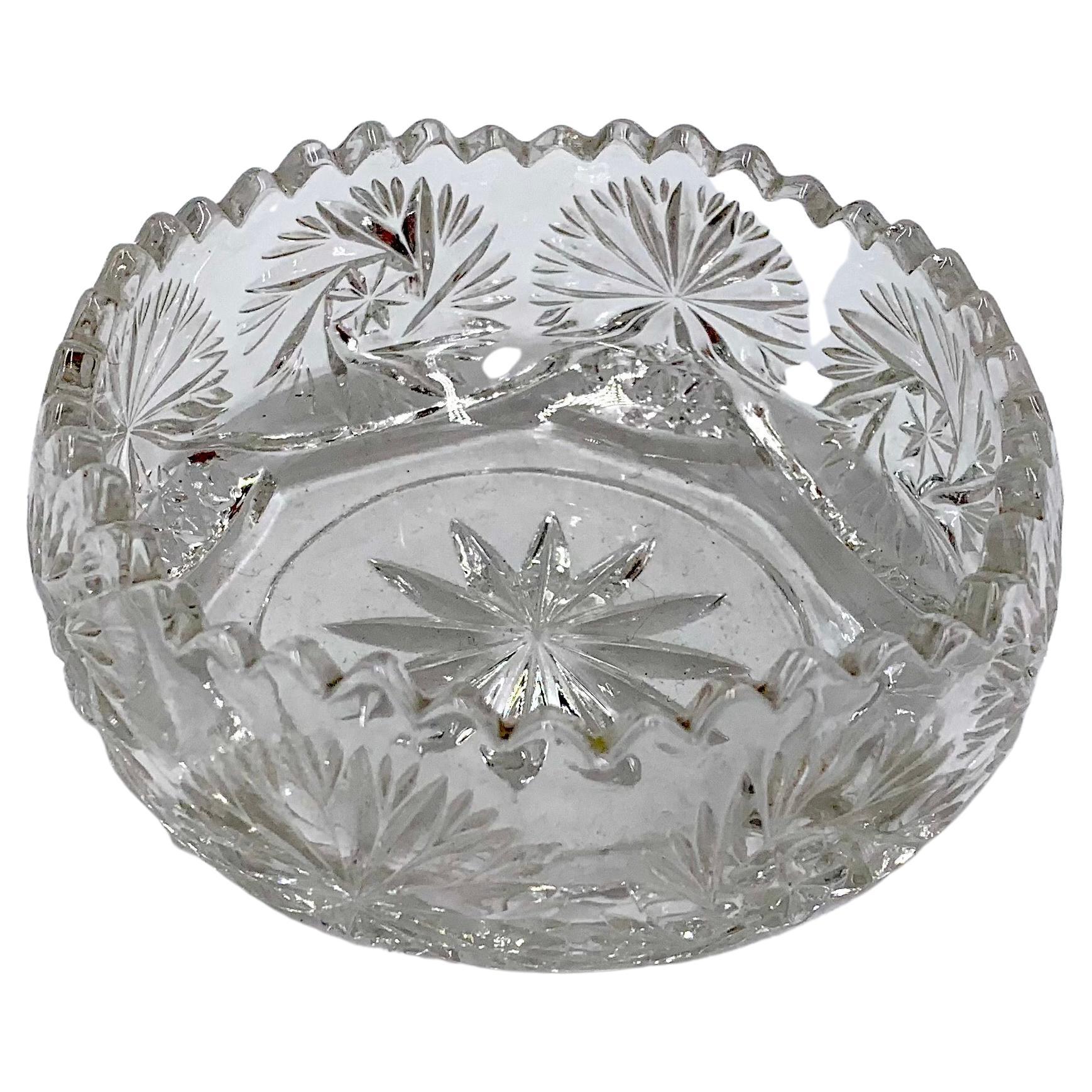 Small Crystal Bowl, Platter, Poland, 1960s For Sale at 1stDibs