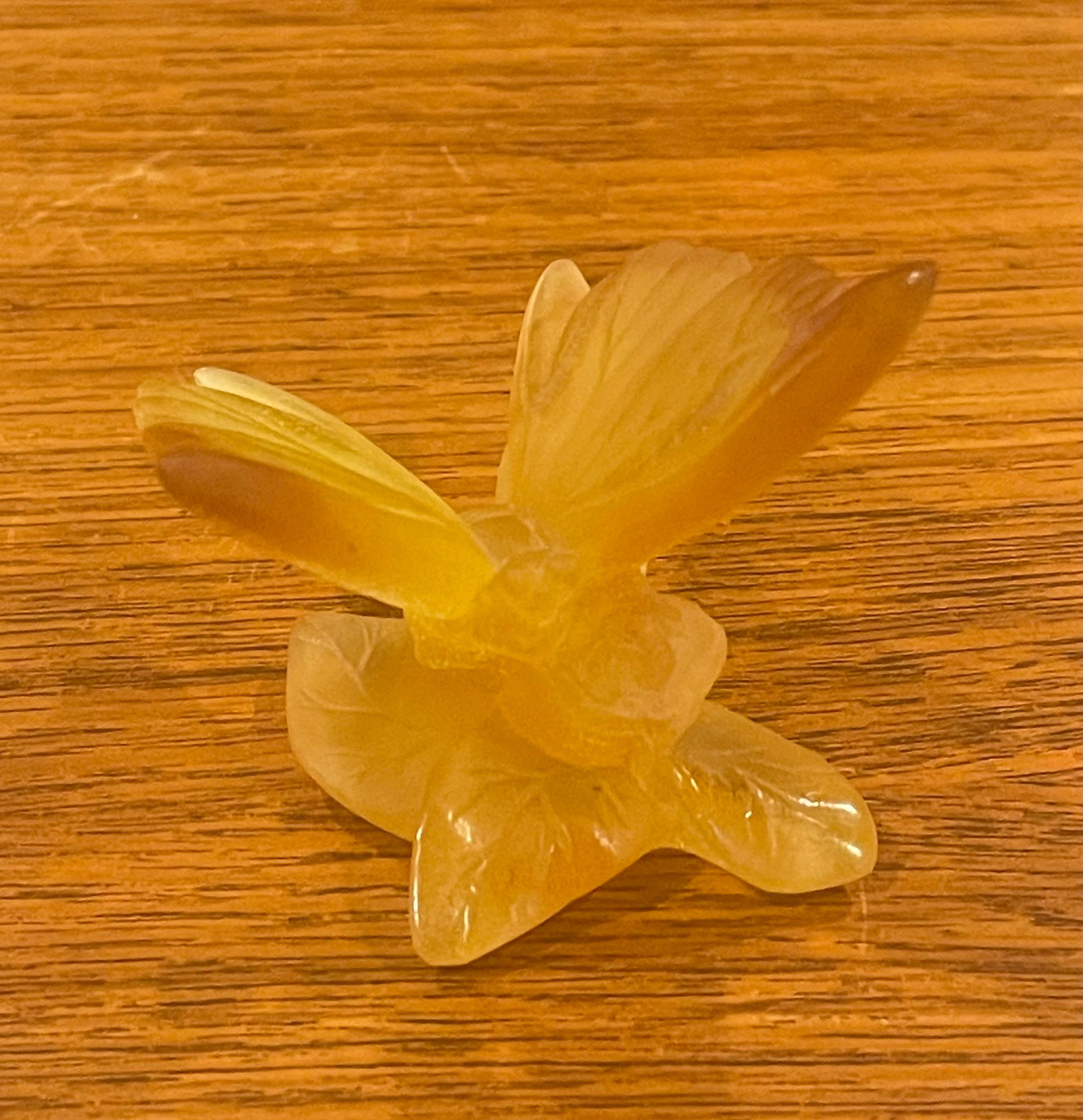 Small Crystal Butterfly Sculpture / Paperweight by Daum, France 2