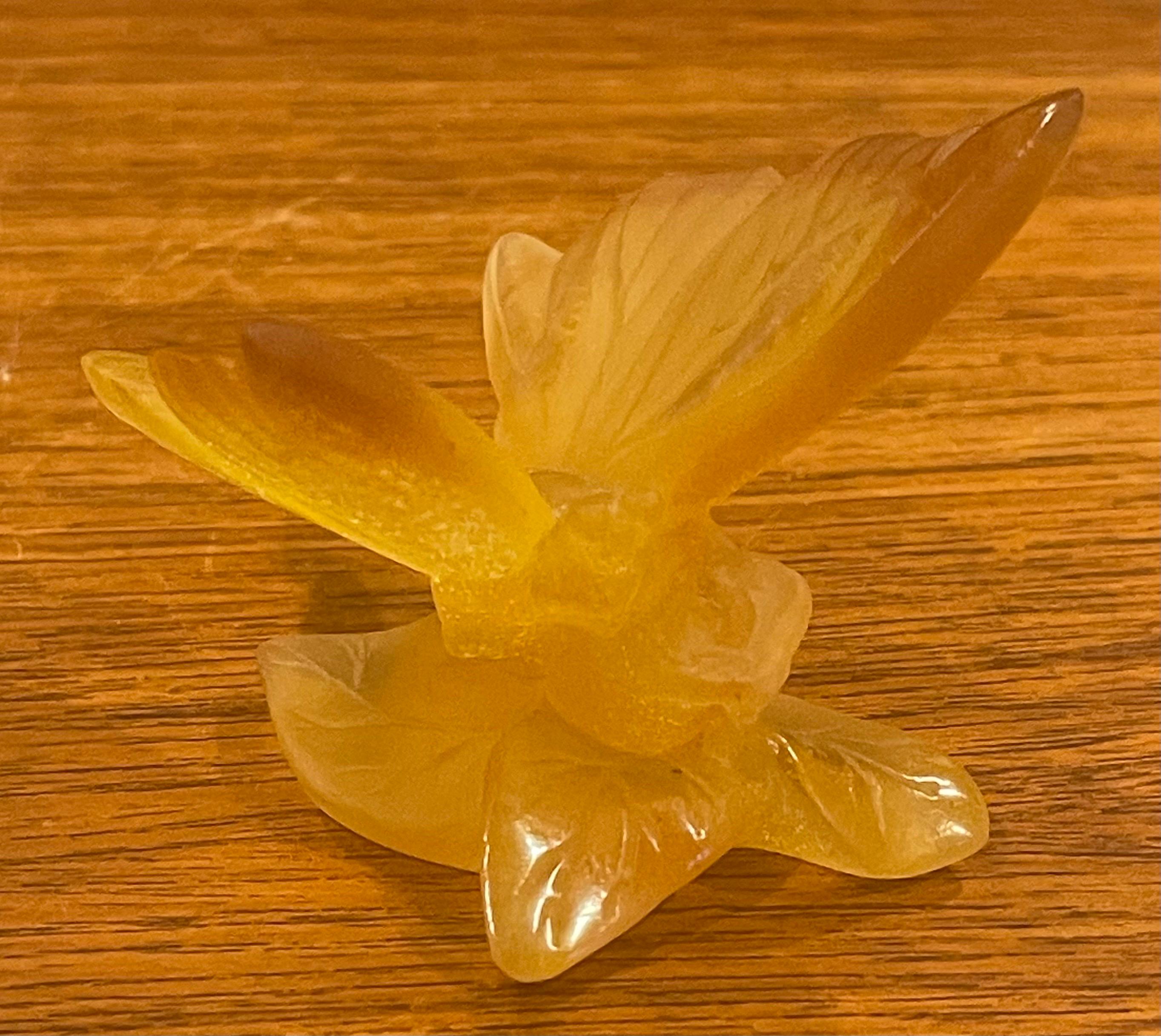 Small Crystal Butterfly Sculpture / Paperweight by Daum, France In Good Condition In San Diego, CA