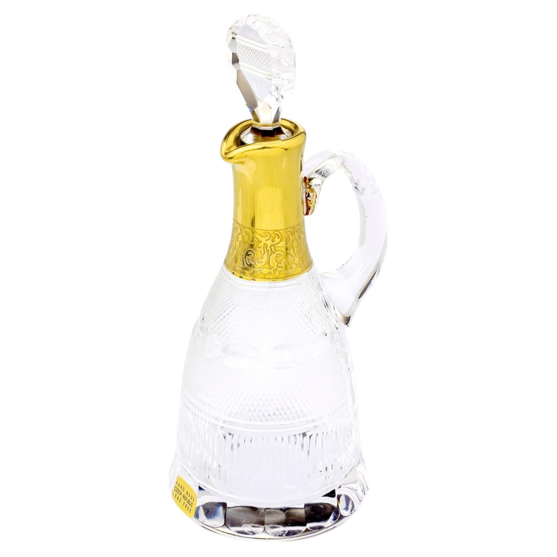 Small Crystal Carafe with Stopper by Moser in the 'Splendid' Pattern For Sale
