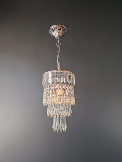Small Crystal Chandelier Ceiling Light Silver Chrome Hallway