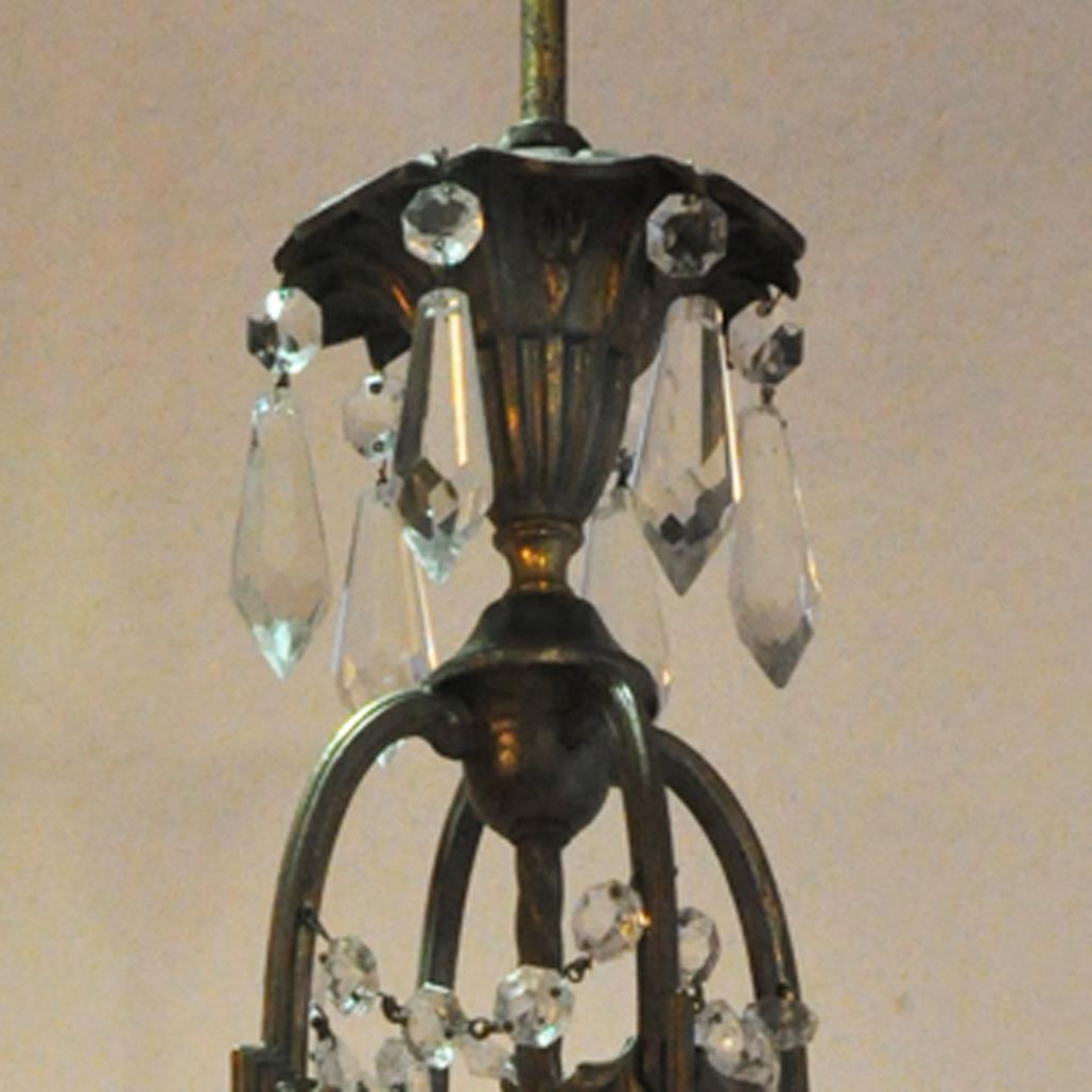 Italian Small Crystal Chandelier with Cast Body